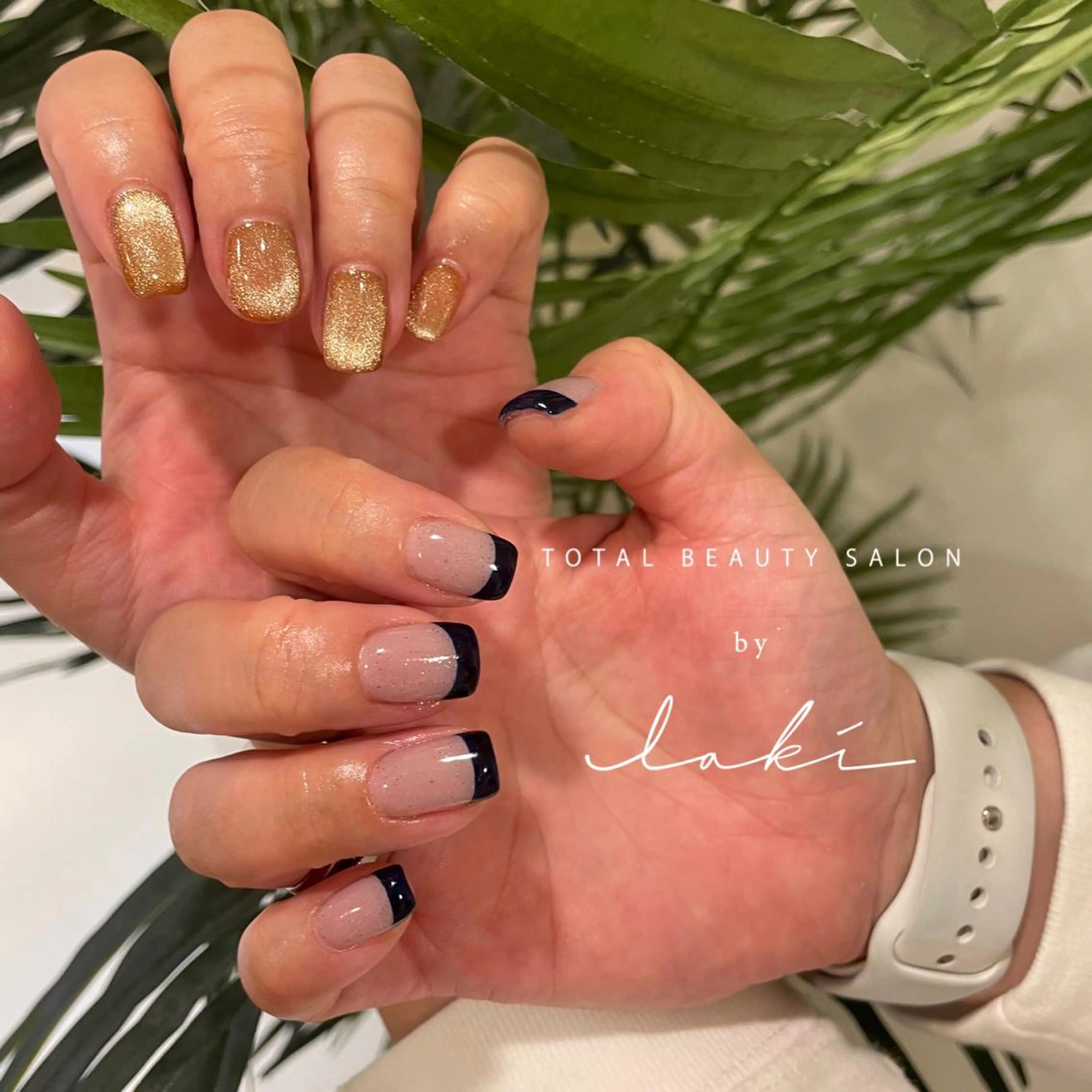 ネイル フレンチネイル マグネットネイル ハンドネイル by lakiのネイルデザイン