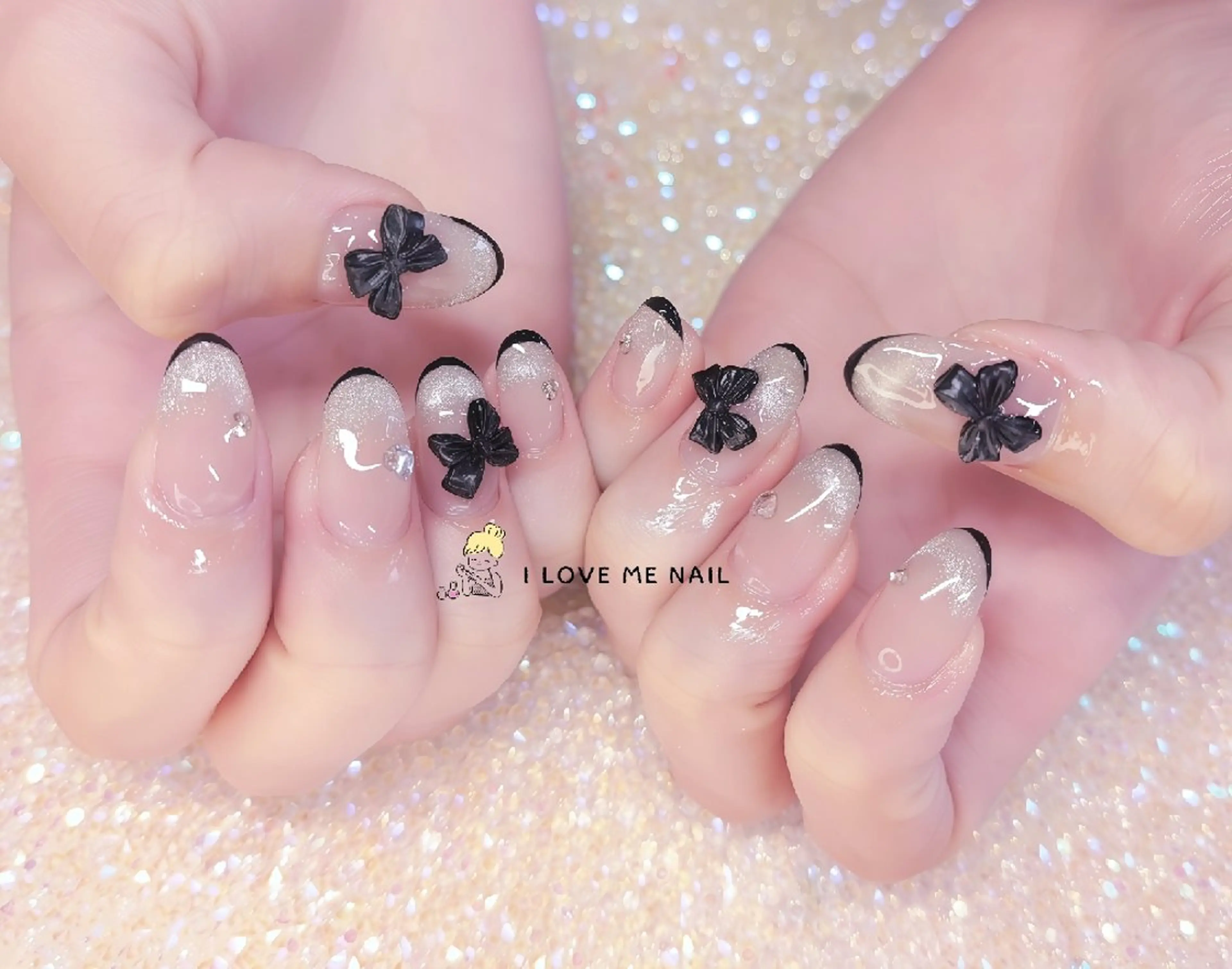 ネイル 長さ出し ハート 韓国ネイル マグネットネイル ニュアンスネイル ハンドネイル I LOVE ME NAIL.｡.:*♡のネイルデザイン