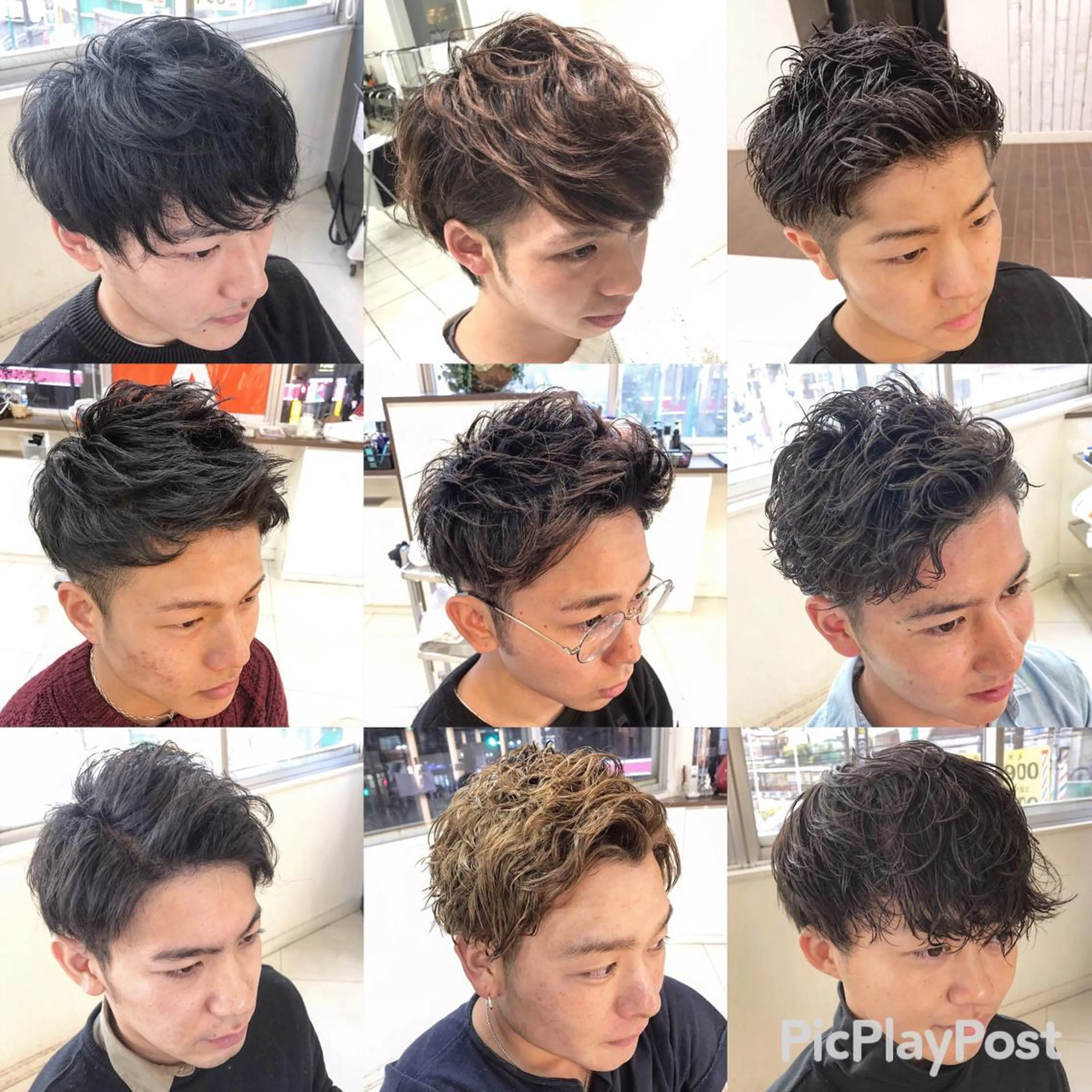 ショート カラー パーマ メンズ マッシュ メンズパーマ 刈り上げ ショートヘア 🟦メンズパーマ🟦 横浜駅｜小上馬淳司のヘアスタイル