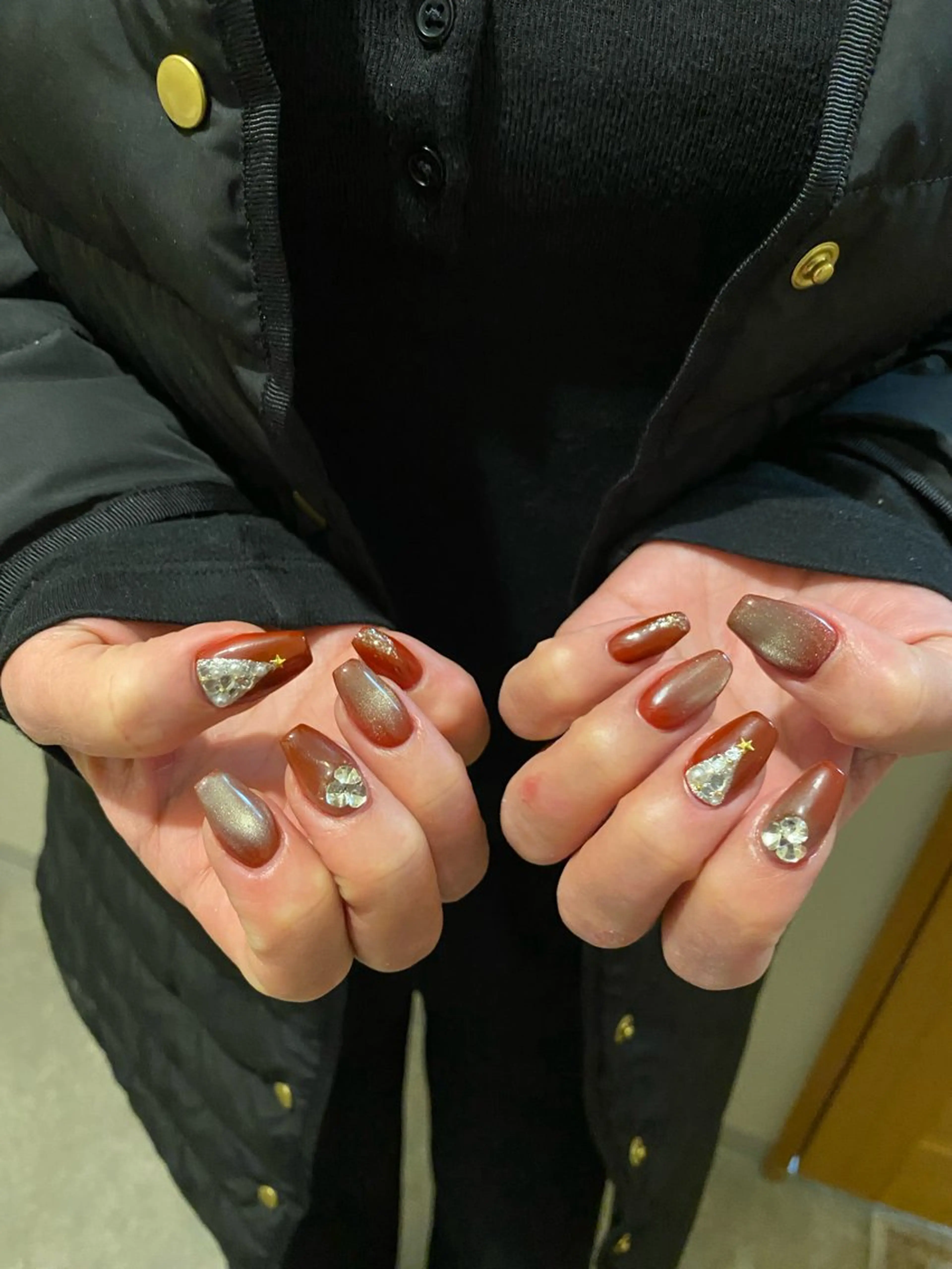 ネイル ボルドー 冬ネイル クリスマス KAONAIL 入間店【rio】のネイルデザイン