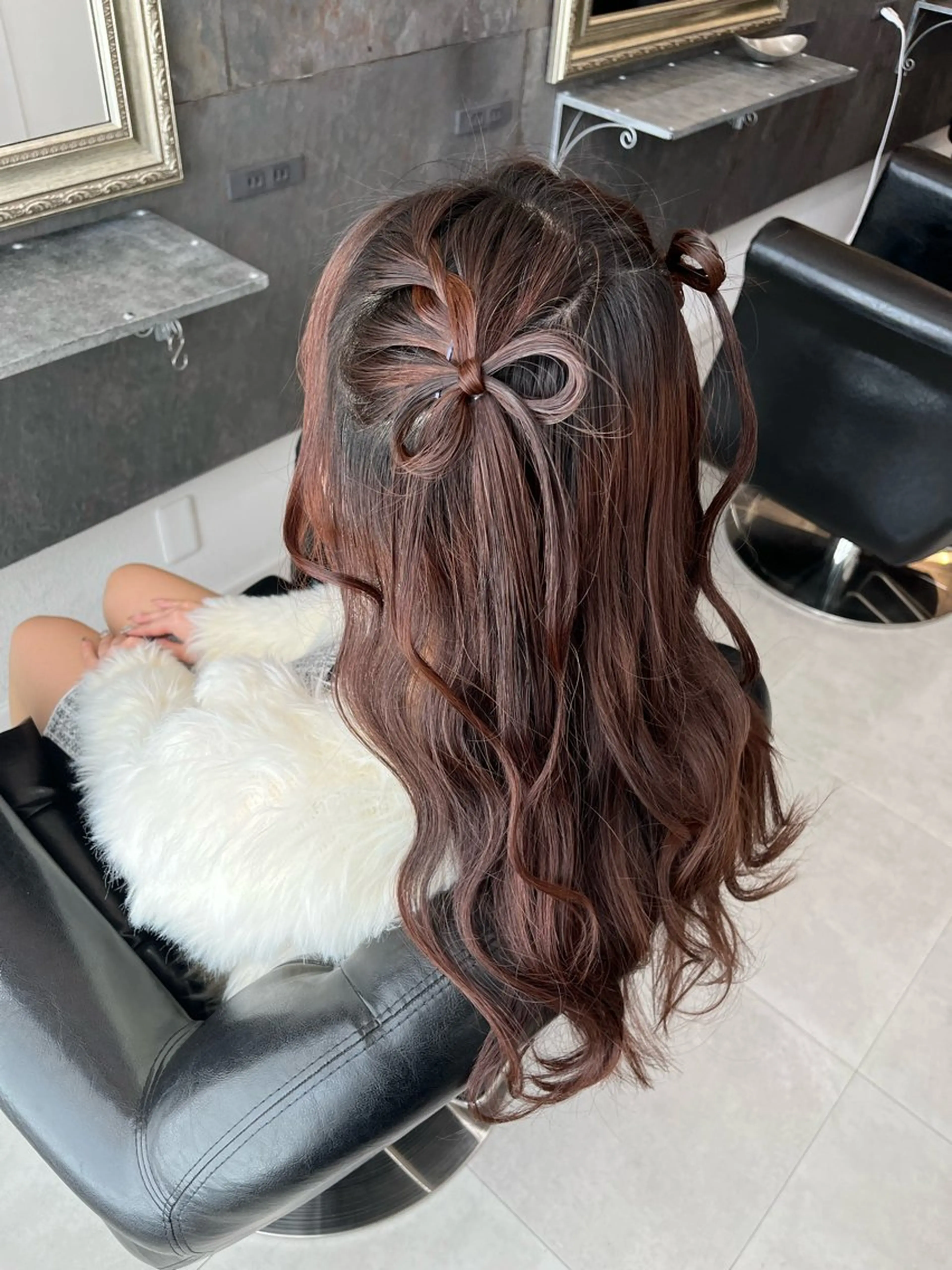 セミロング ヘアアレンジ 🎀ゆな🎀ブリーチ /ショートウルフのヘアスタイル