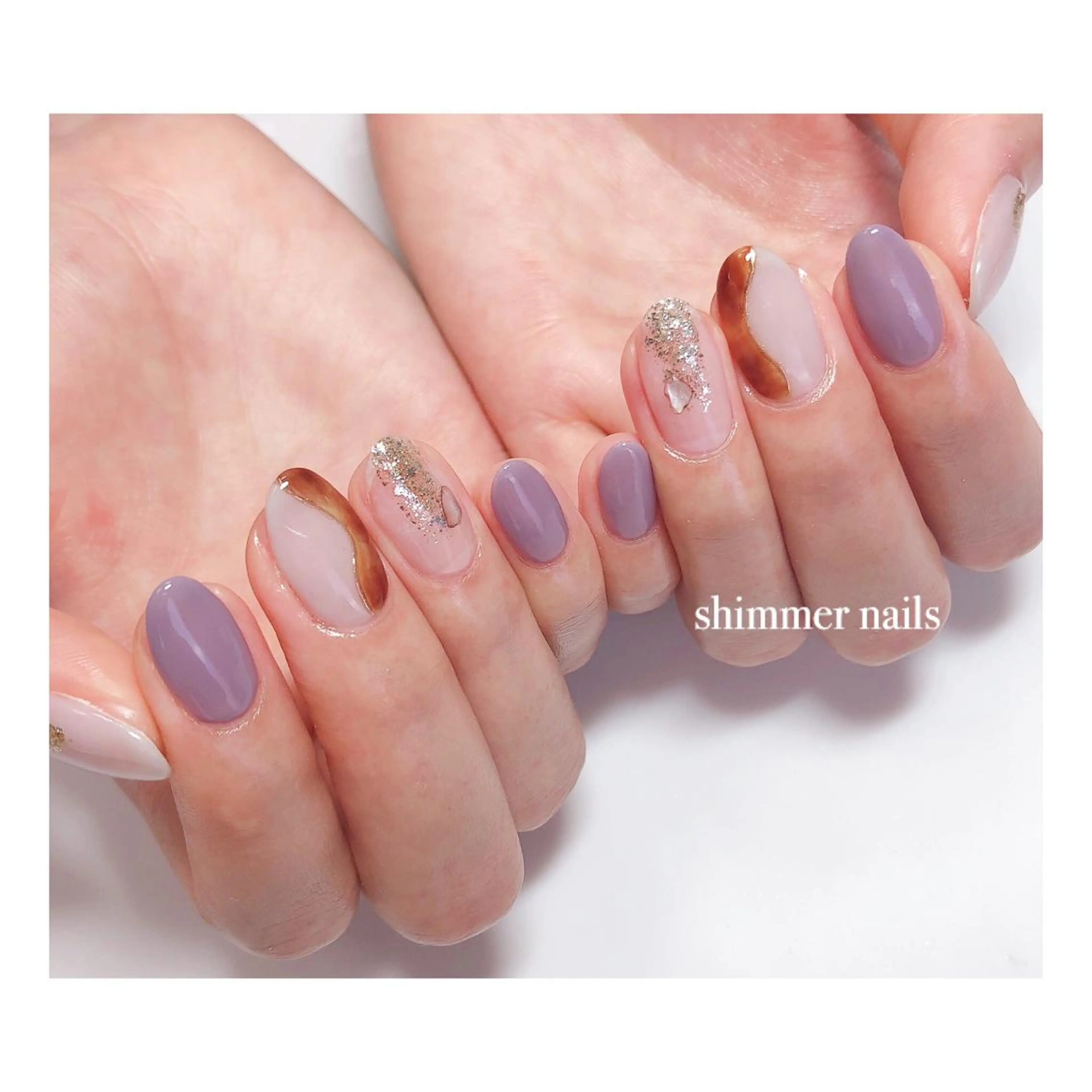 ネイル べっ甲ネイル ハンドネイル shimmer nailsのネイルデザイン