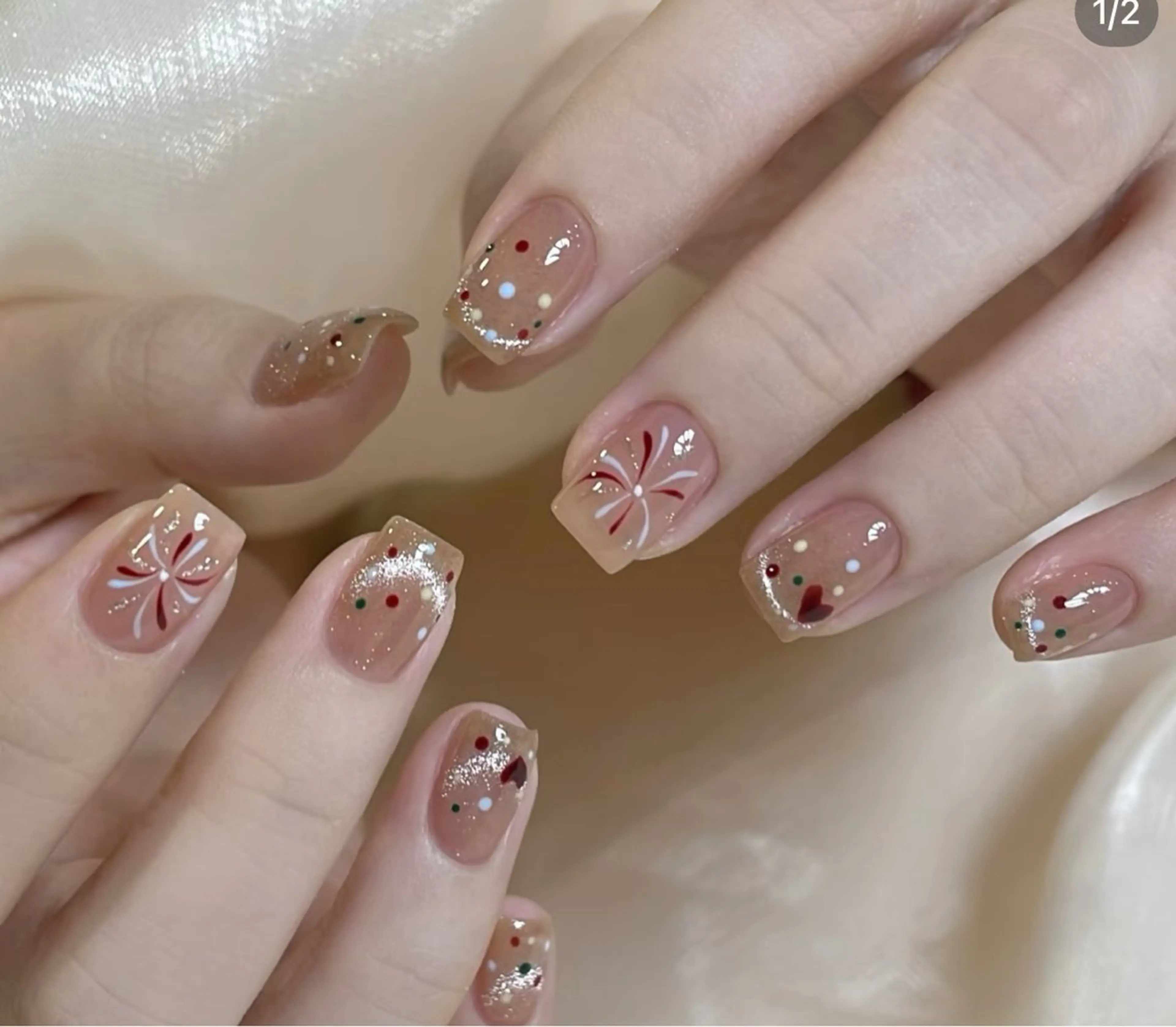 ネイル アートネイル オーロラネイル チークネイル フレンチネイル ガラスフレンチ 🎀🎀YooLi Nail Salonのネイルデザイン