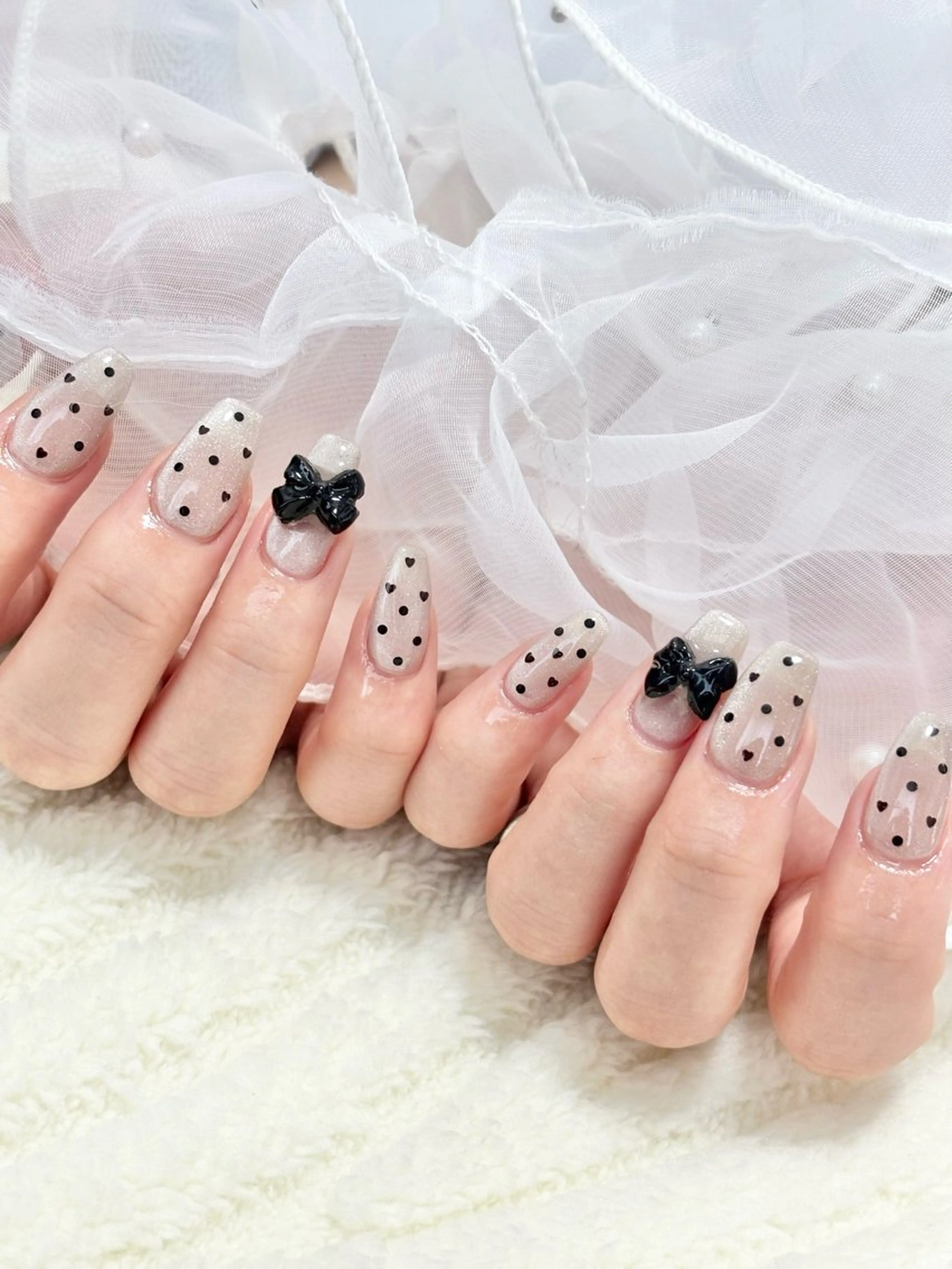 ネイル ドット ハート ハンドネイル わたなべ さやかのネイルデザイン