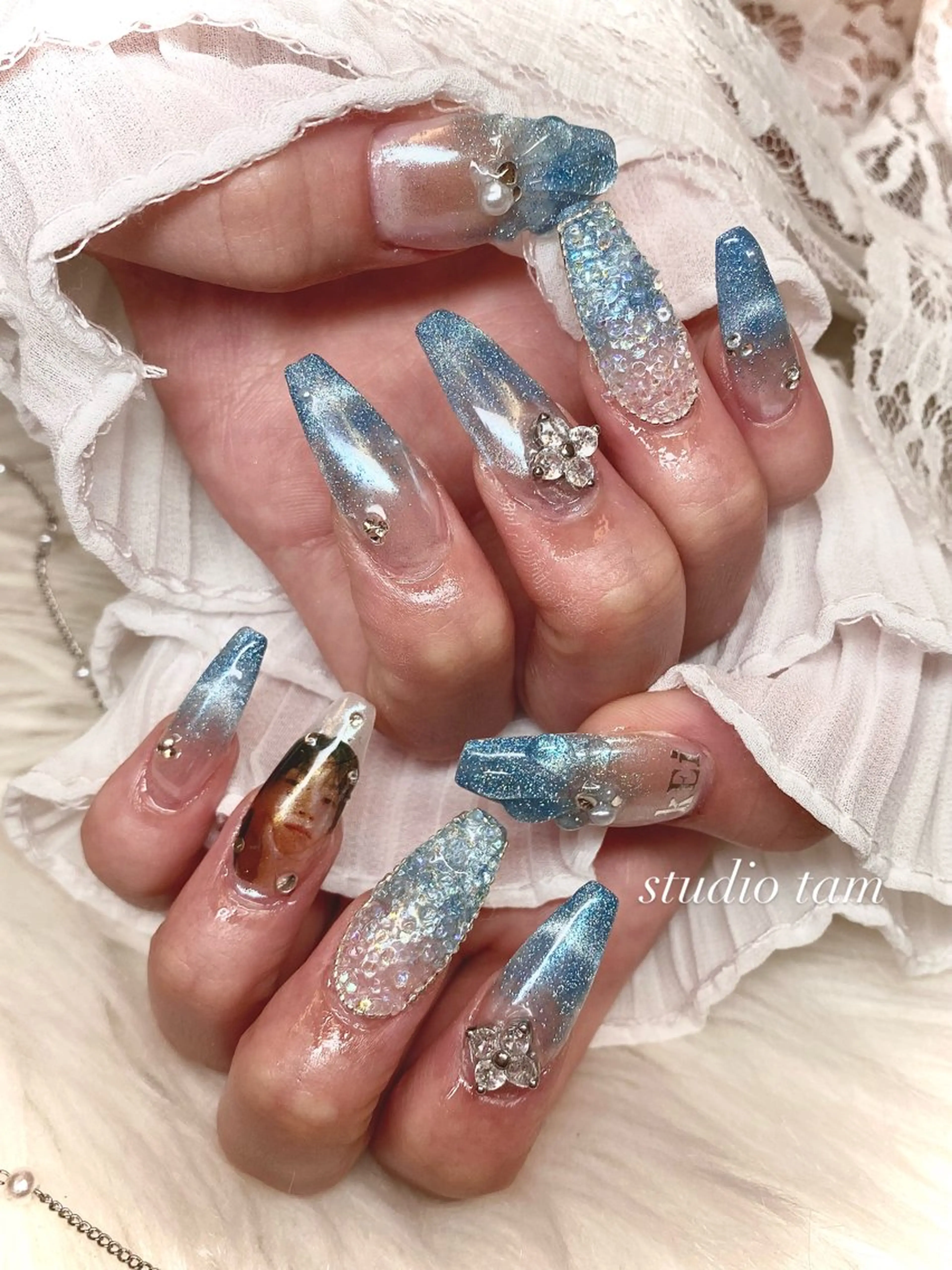 ネイル アートネイル チークネイル フレンチネイル 韓国ネイル マグネットネイル studio tam 髙橋彩夏のネイルデザイン