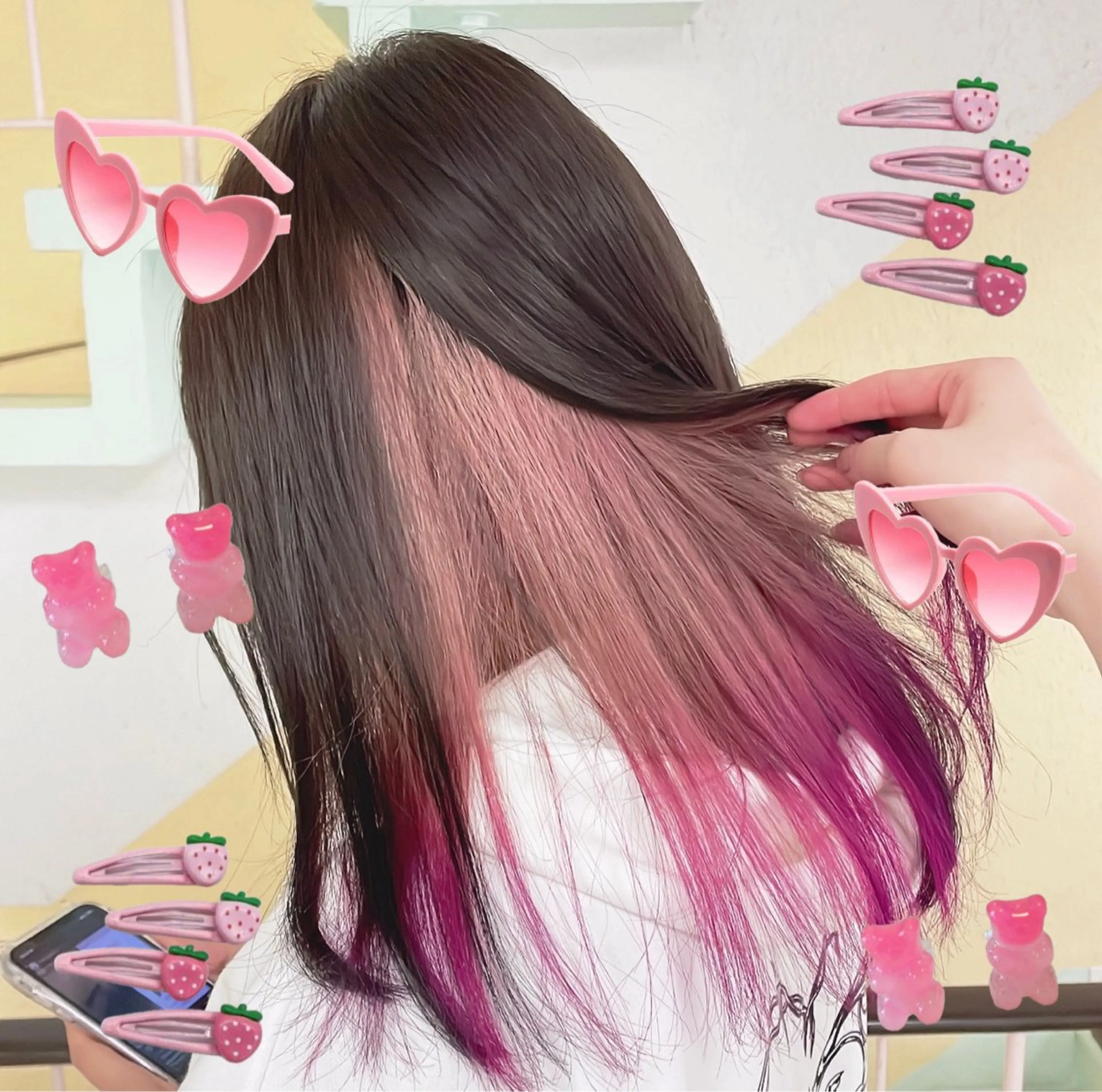 カラー ヘアカラー トリートメント 渋谷:インナーカラー ／🍒エリカ🍒のヘアスタイル