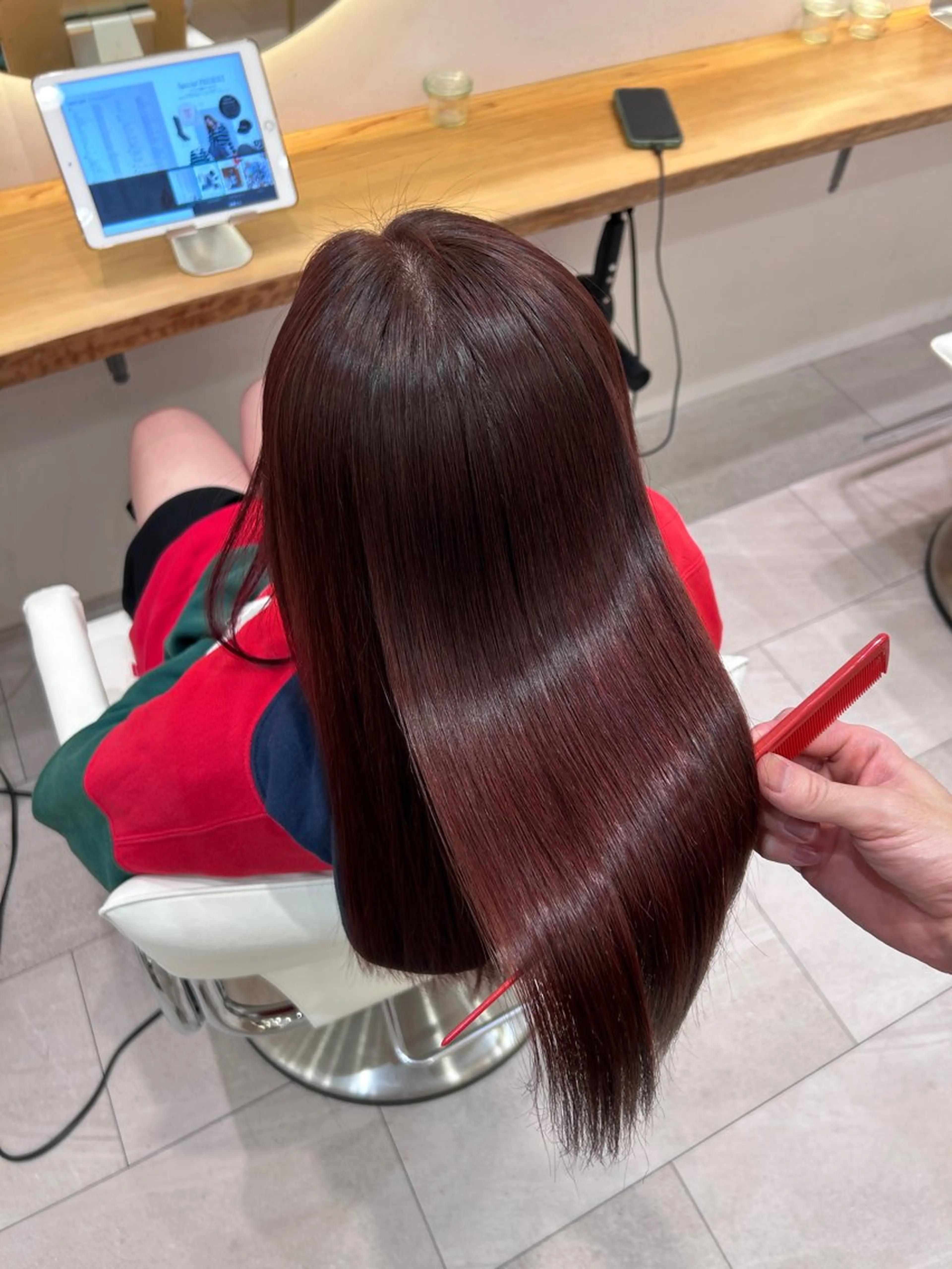 ロング 髪質改善 縮毛矯正 ボブ/レイヤーボブ/ 髪質改善/梶川 夏季のヘアスタイル