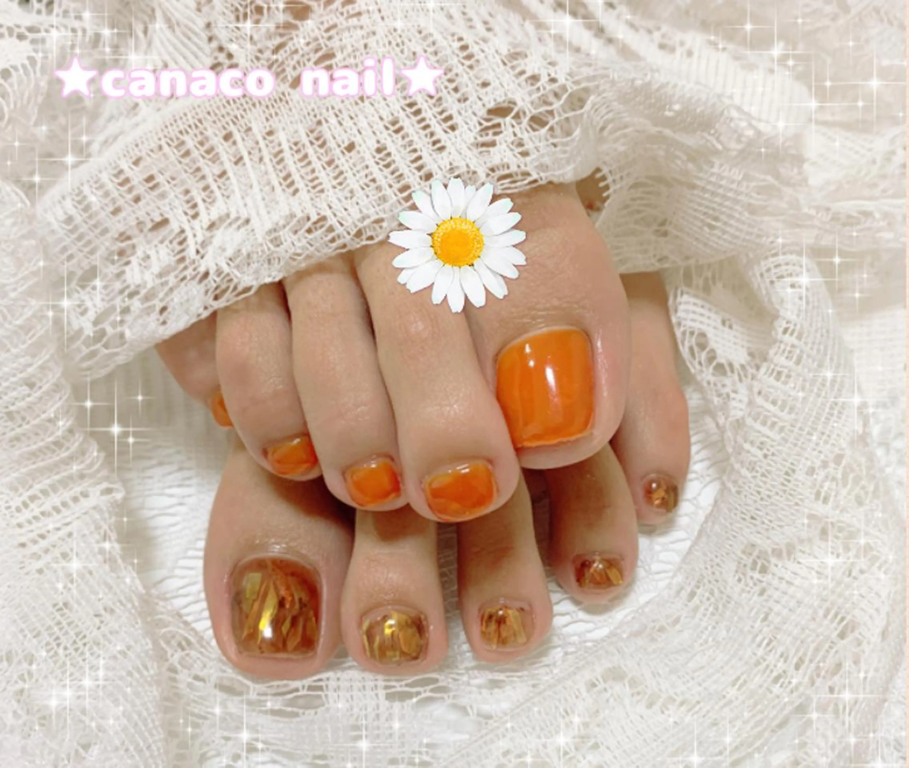 ネイル べっ甲ネイル フットネイル Felice所属・ベテランネイル cnc  nailのネイルデザイン