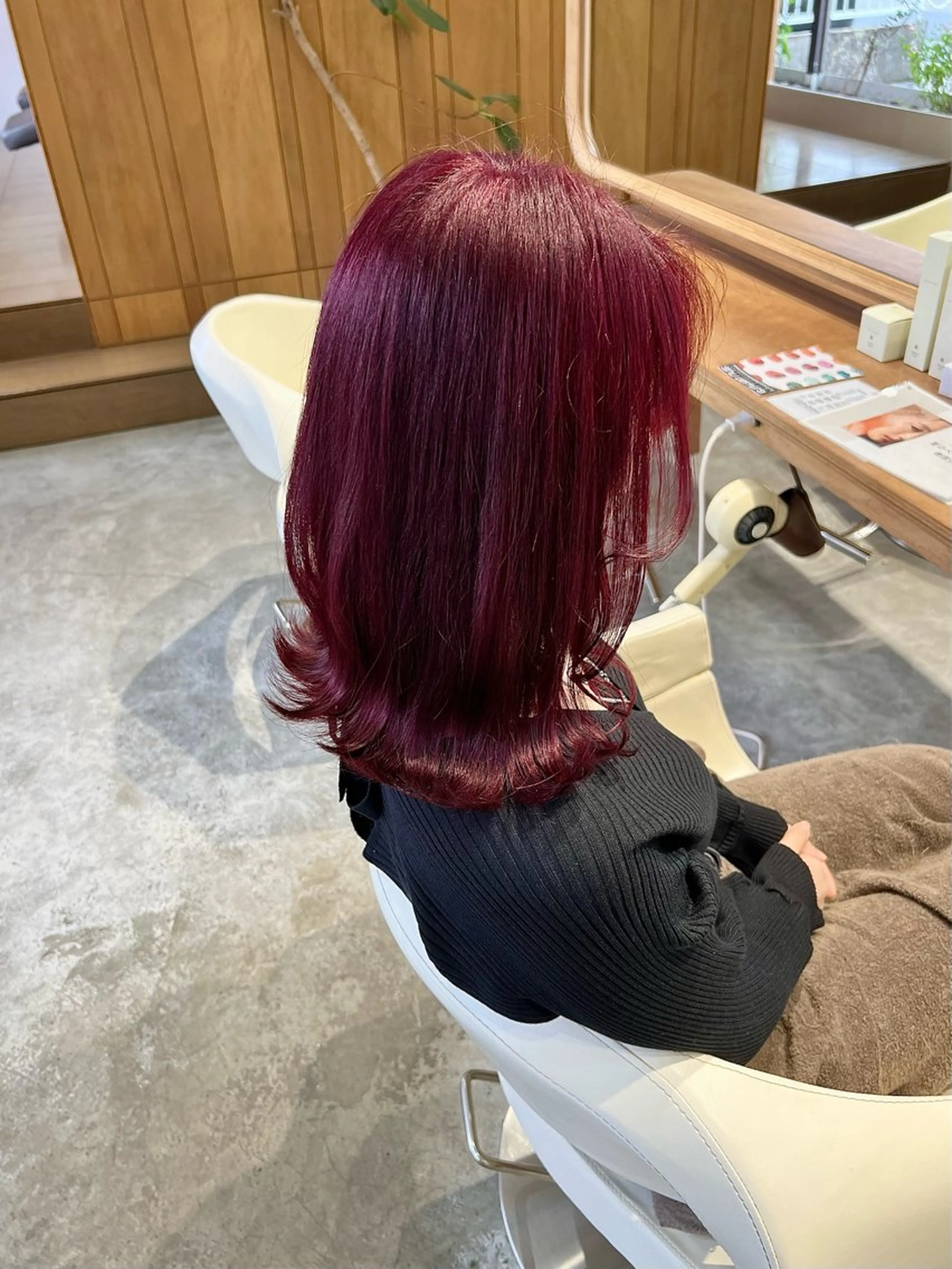 ミディアム カラー レッドカラー カット ヘアカラー フラム所属・WATANABE MISAKIのヘアスタイル