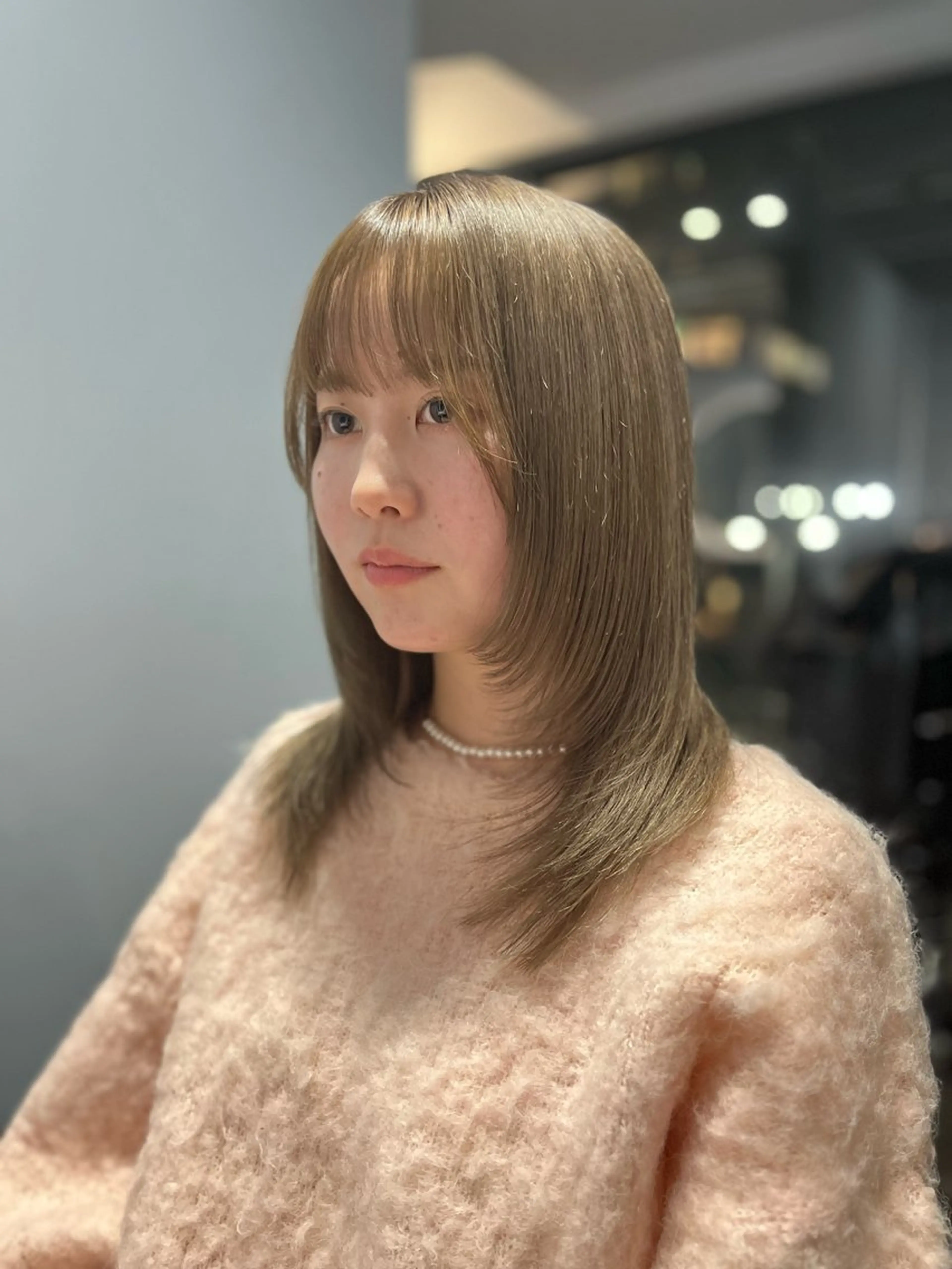 セミロング レイヤーカット 髪質改善/韓国ヘア/ 赤み消し/sahoのヘアスタイル