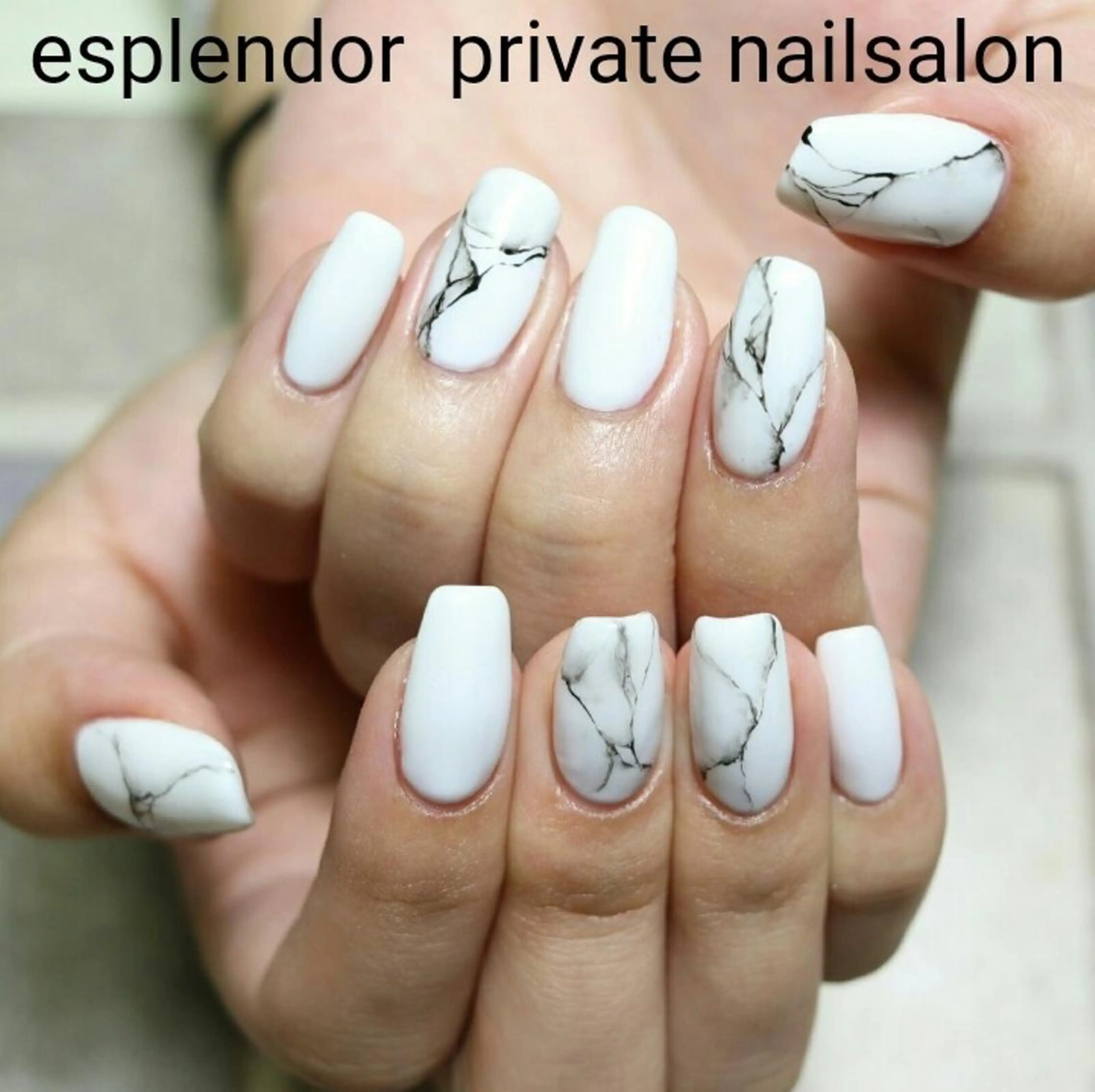 ネイル 大理石ネイル(マーブル) スクエアネイル esplendor  小野寺のネイルデザイン
