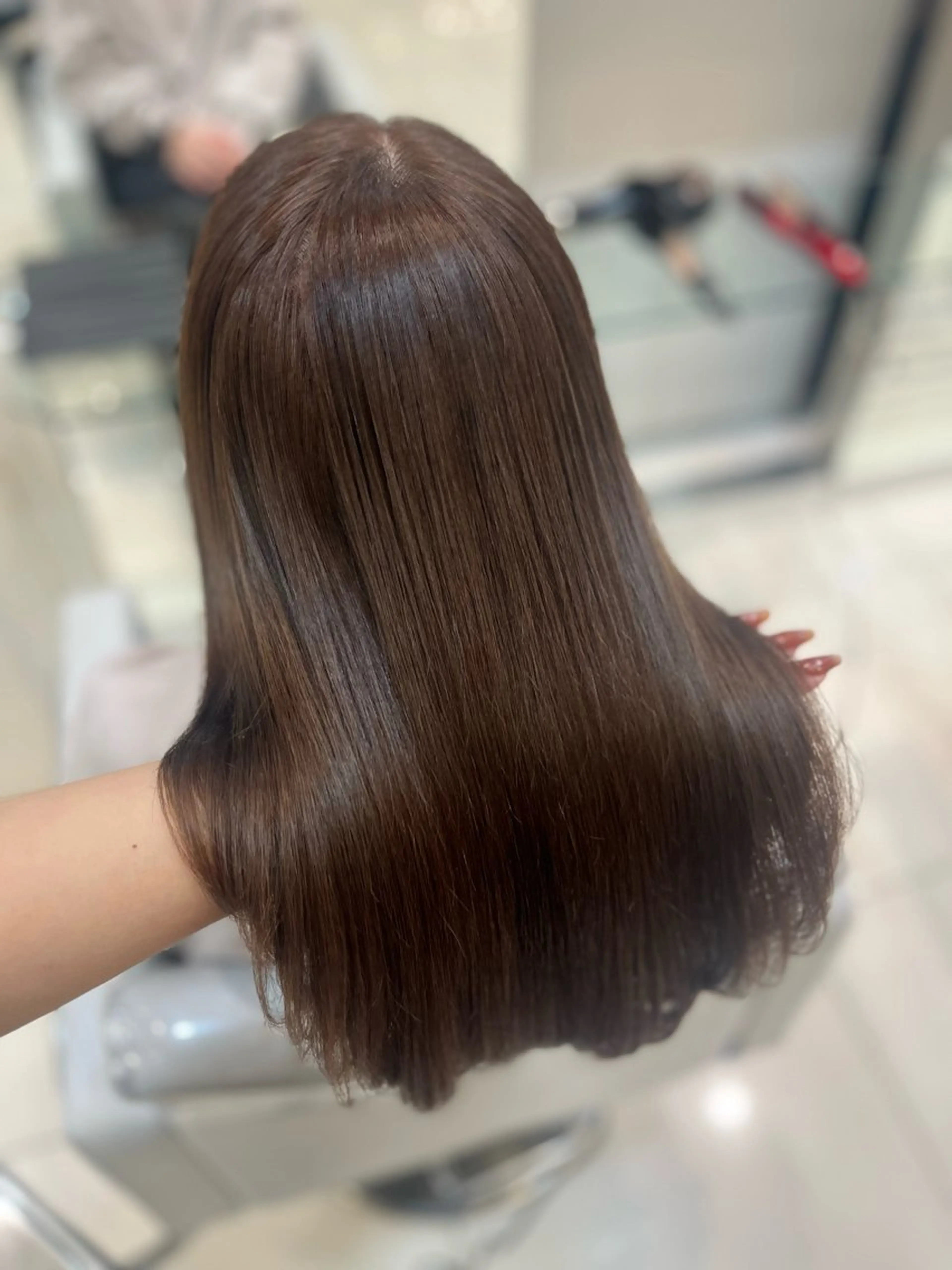 セミロング カラー 縮毛矯正 トリートメント Above /yoshimiのヘアスタイル