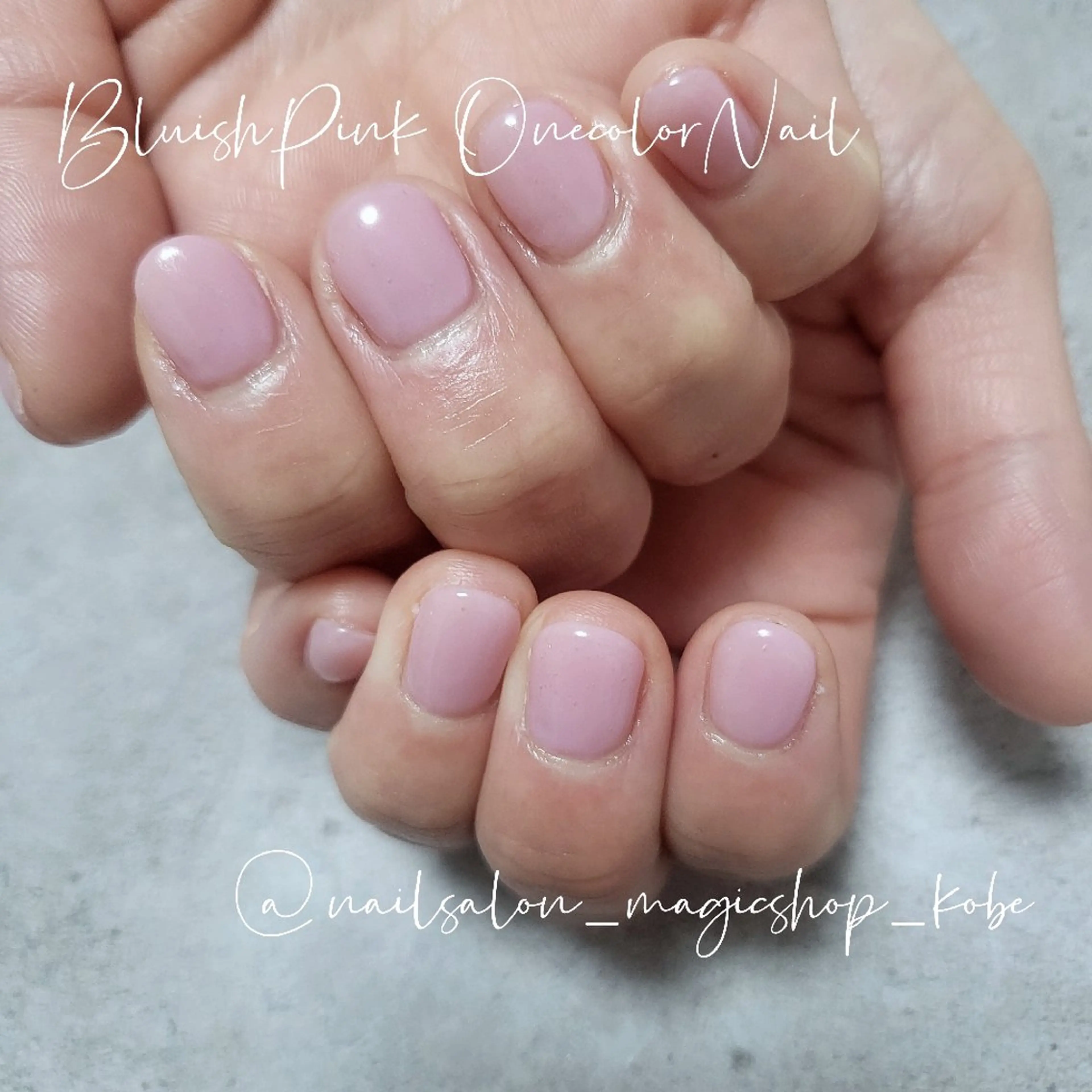 ネイル ブルー ジェルネイル ワンカラーネイル ピンク ソフトジェル ハンドネイル Nailsalon MagicShopのネイルデザイン