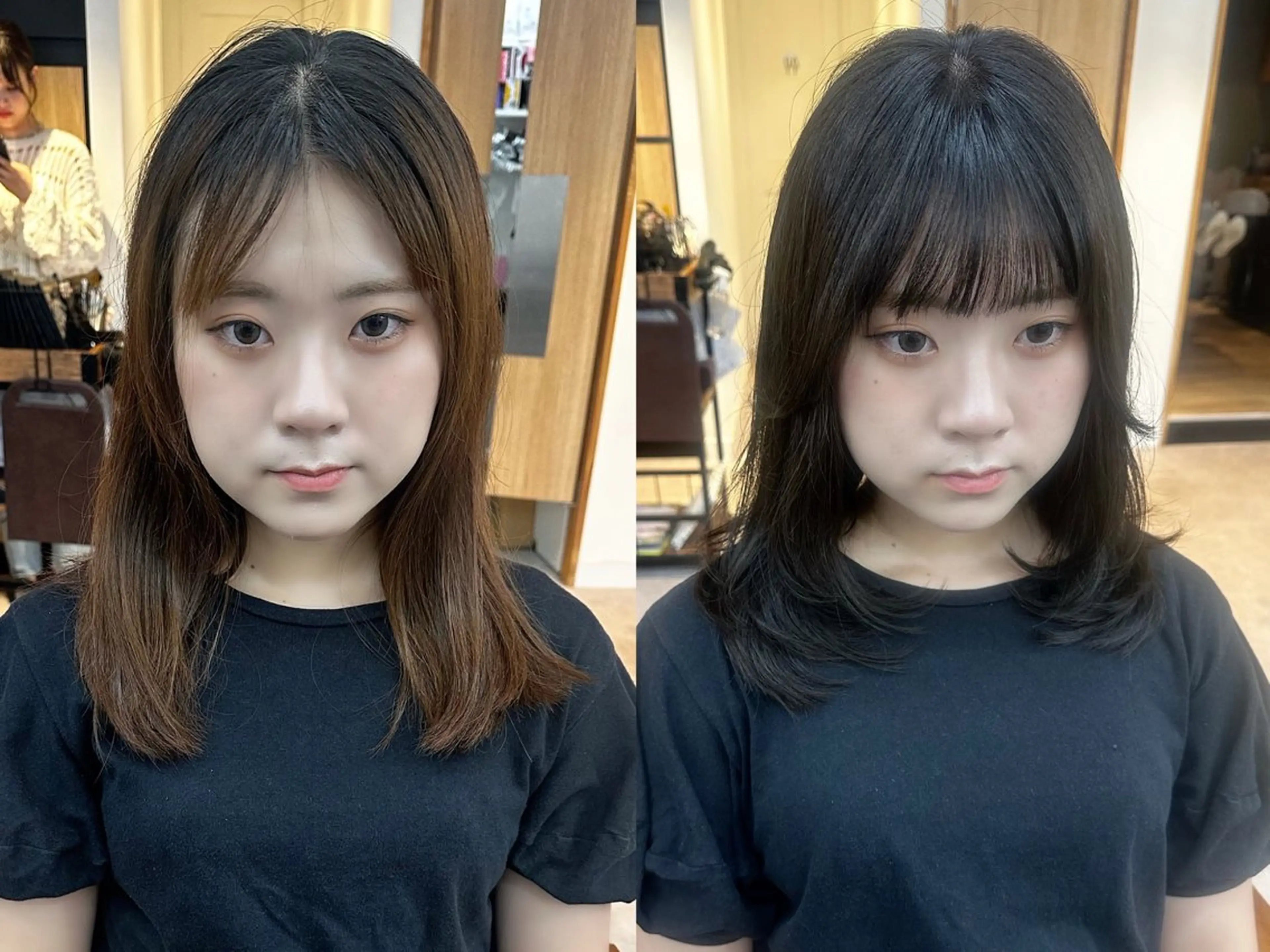 ミディアム パーマ ヘアアレンジ メンズ キッズ レイヤーカット／顔周 りカット/縮毛矯正のヘアスタイル