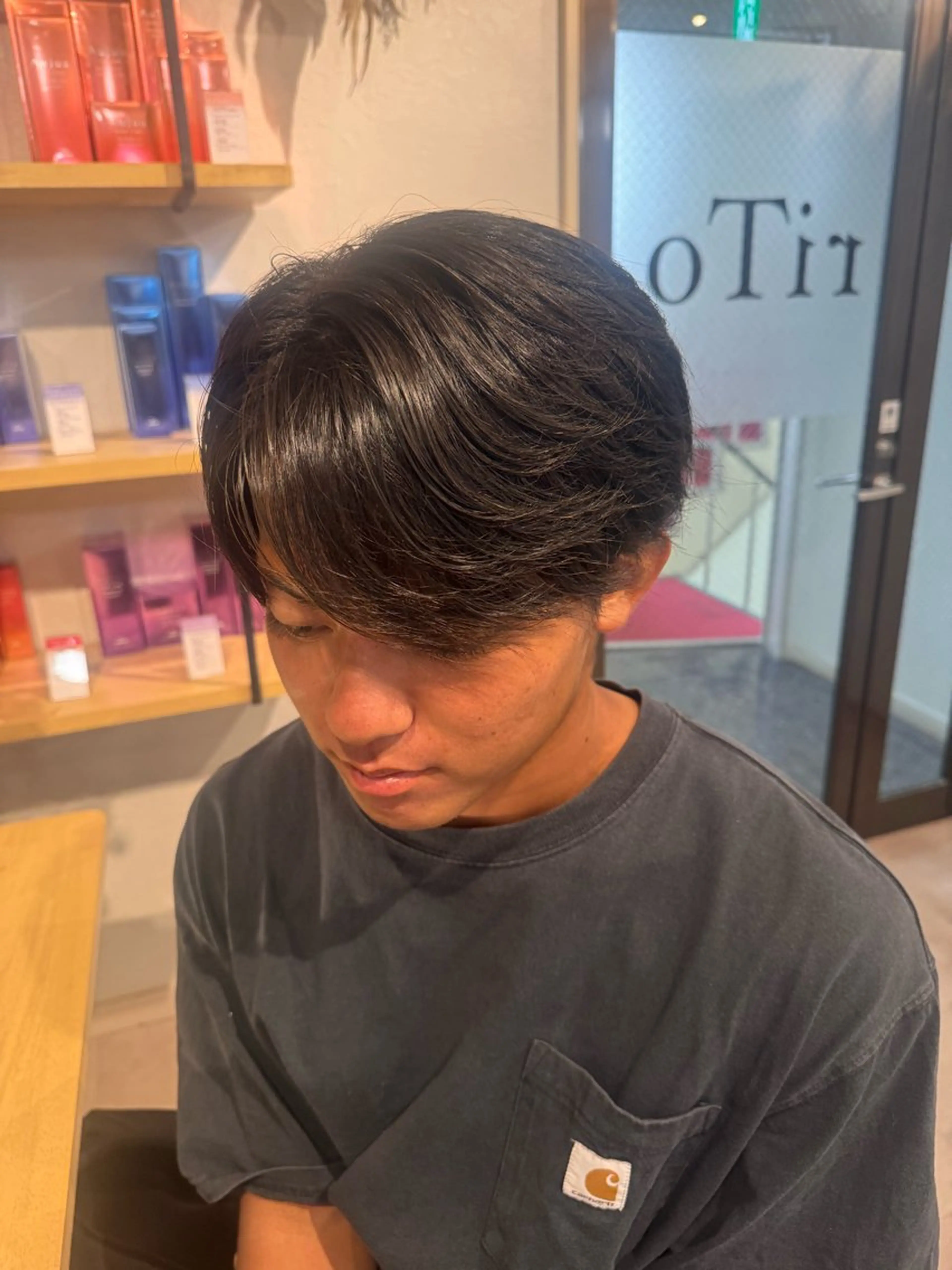 ミディアム パーマ メンズ ミディアムパーマ メンズパーマ ニュアンスパーマ カット パーマ AYAKA/メンズ パーマ/四条烏丸のヘアスタイル