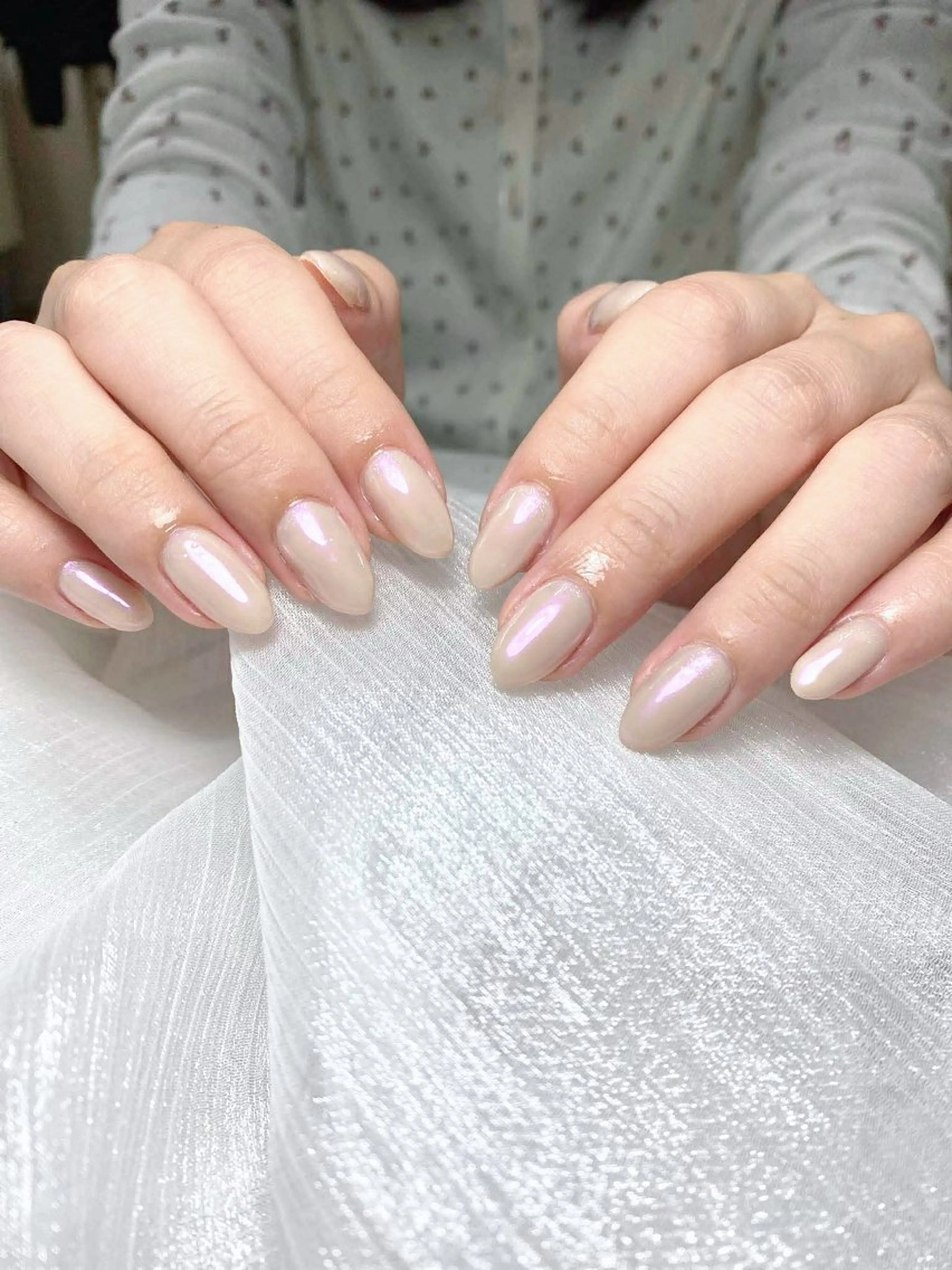 ネイル フレンチネイル グラデーション 韓国ネイル マグネットネイル ミラーネイル ハンドネイル Hara Nail 【パラジェル使用】のネイルデザイン