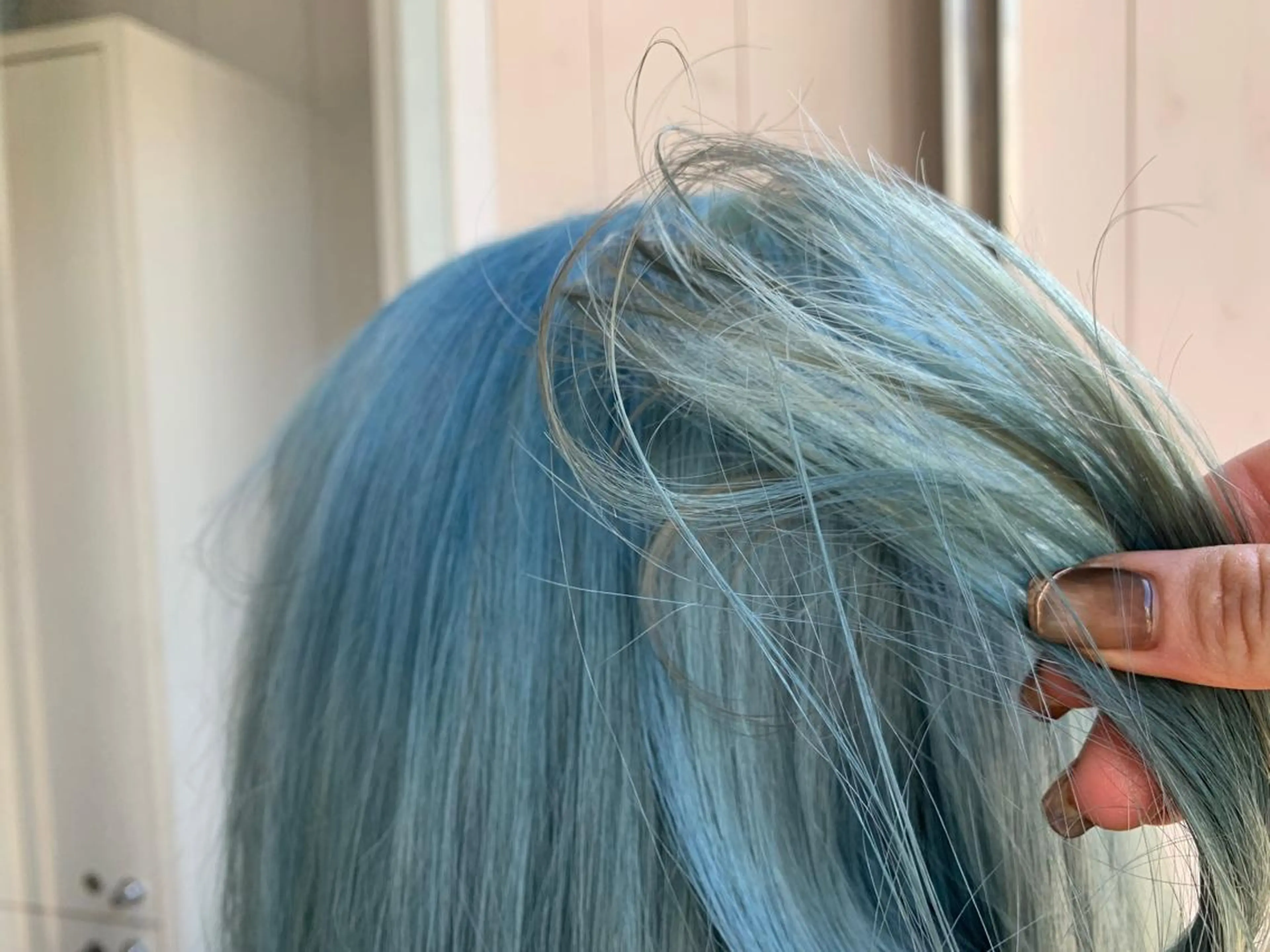 ロング カラー ミント ミントグリーン ヘアカラー トリートメント あべ ゆうかのヘアスタイル