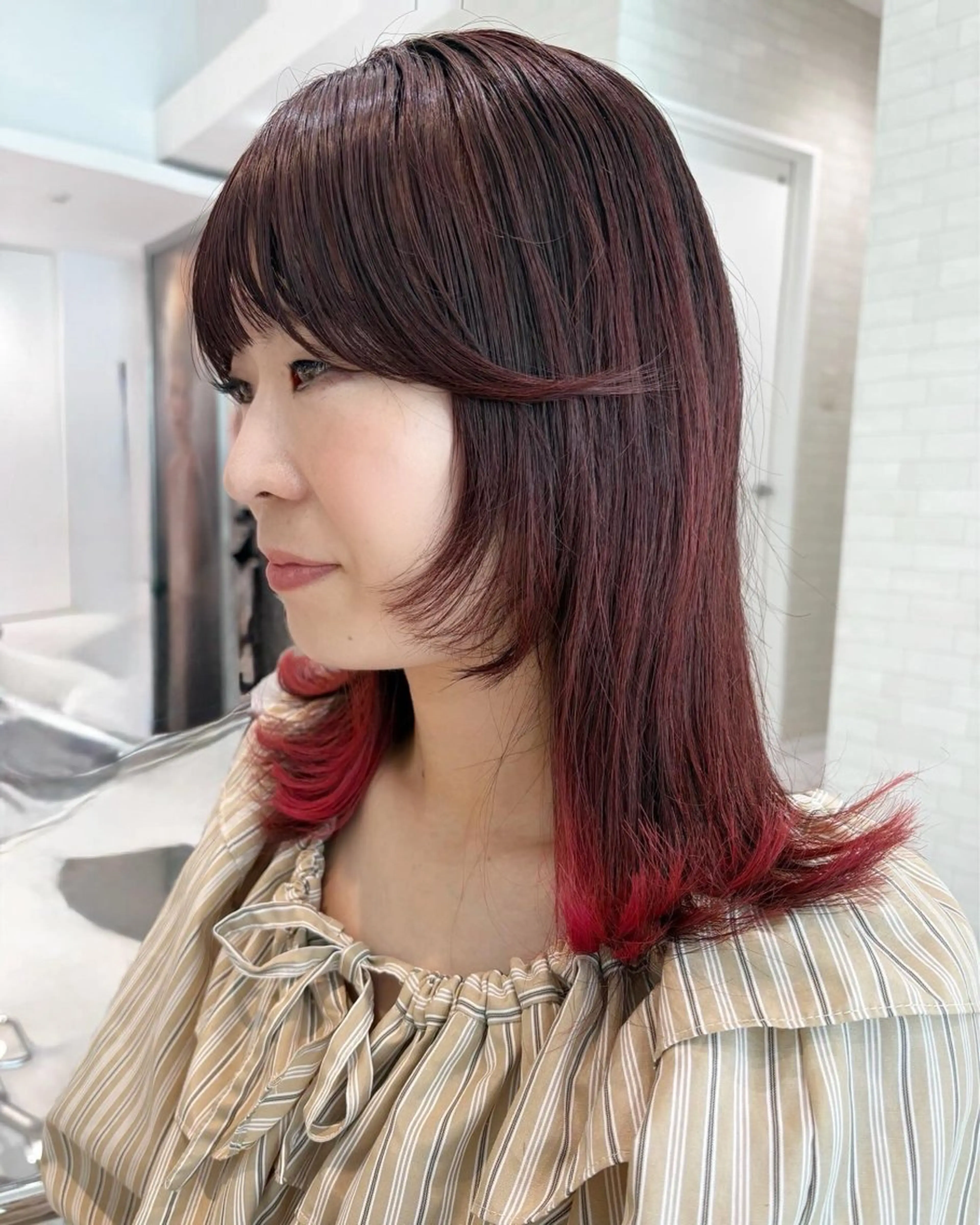 ミディアム ✂️小顔カット✂️ 山本有紀のヘアスタイル