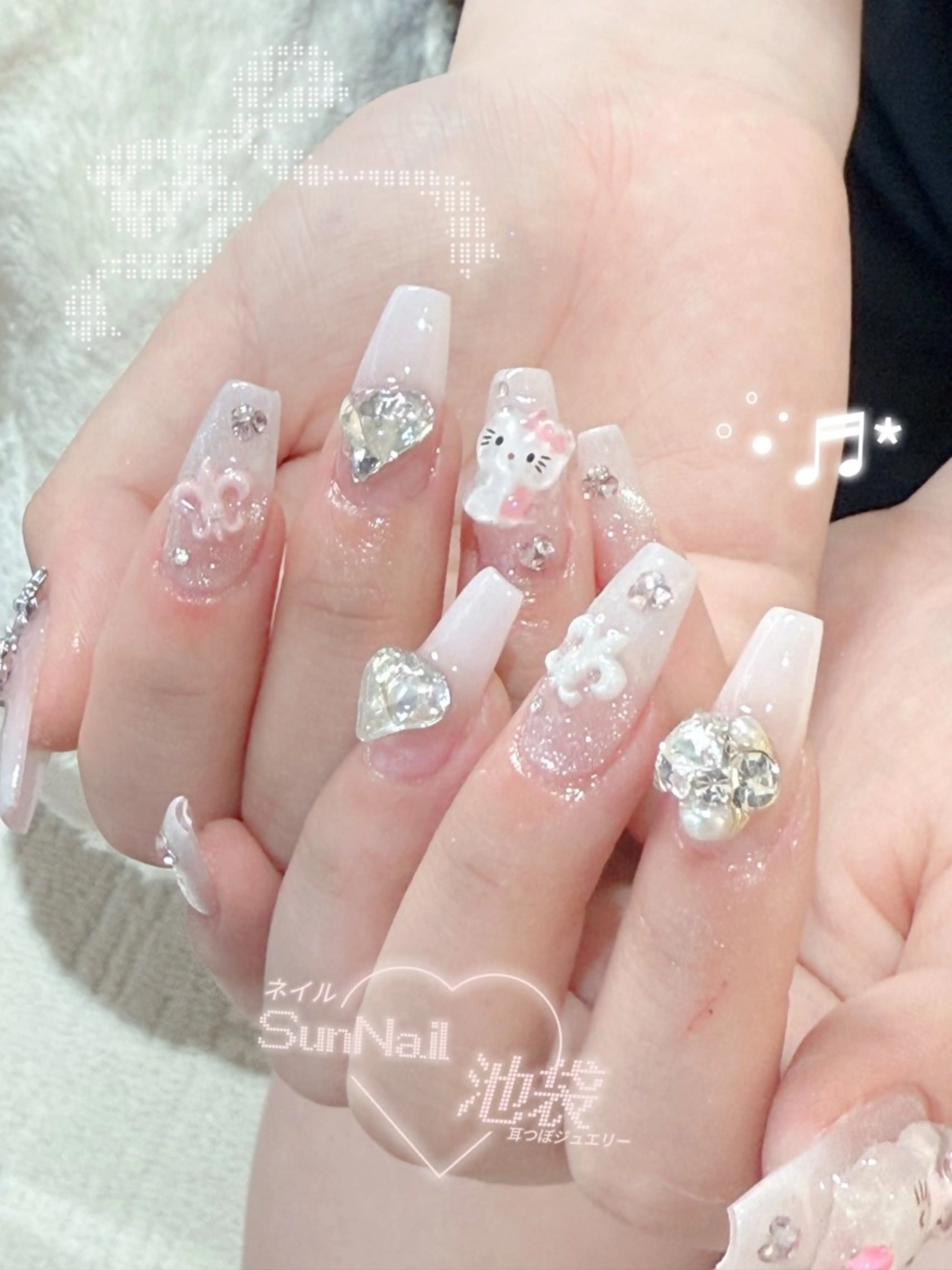 ネイル チークネイル 長さ出し フレンチネイル ガーリー 韓国ネイル ハンドネイル ハンドケア Sun Nail 池袋のエステ・リラクイメージ