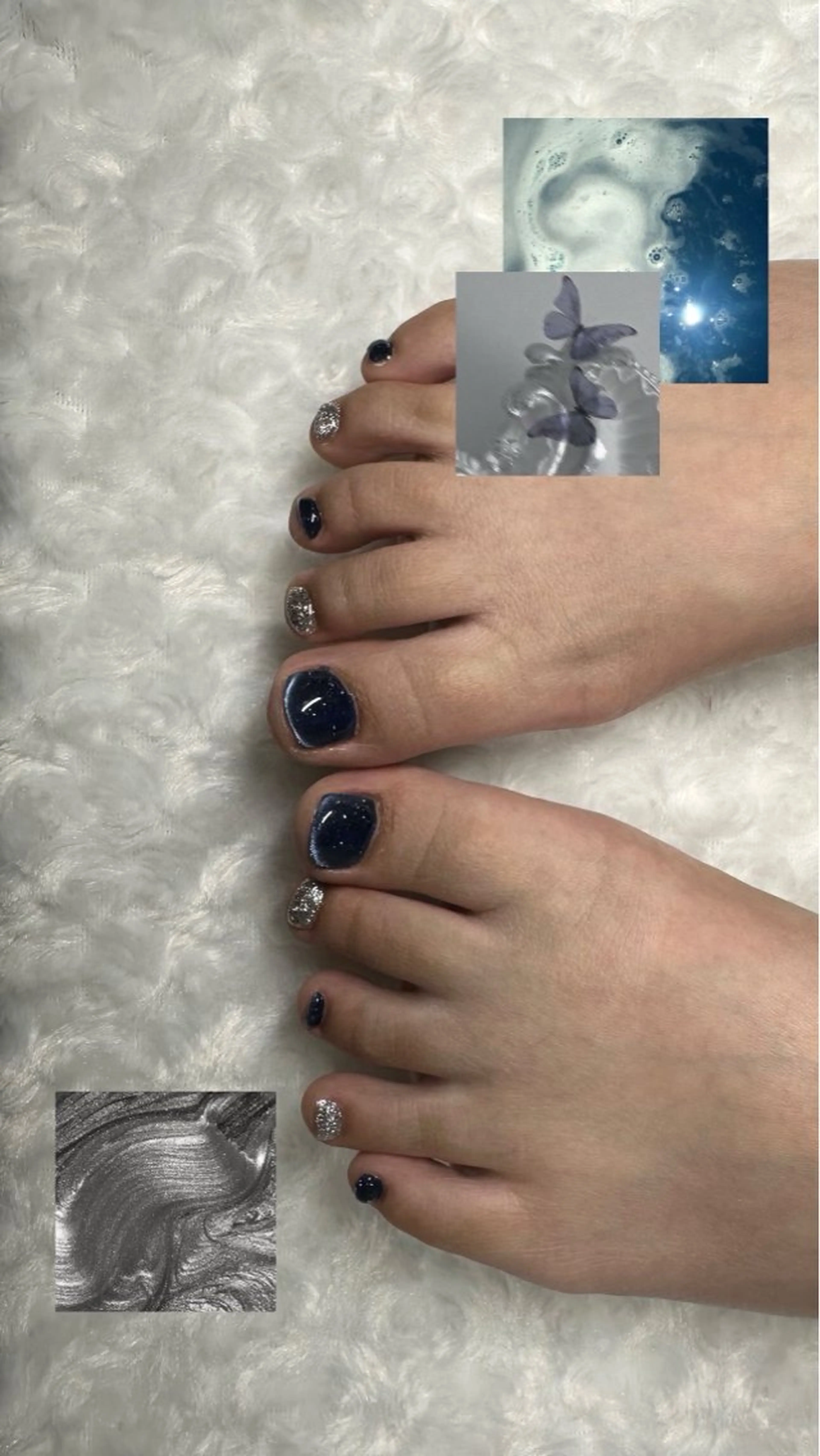 ネイル ブルー Sawa ︎︎𓂃⟡.·のネイルデザイン