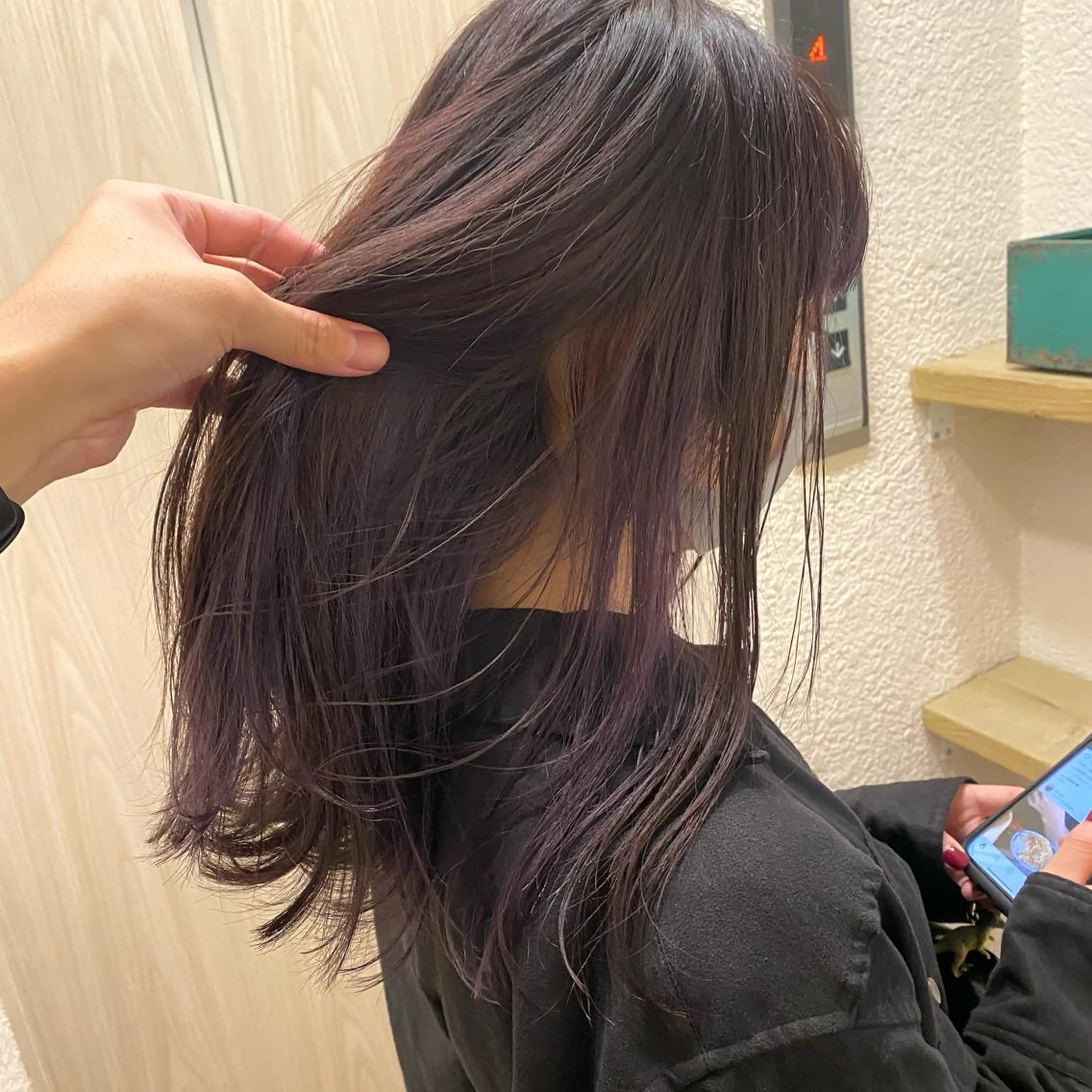 セミロング パープルカラー ボブ/マンツーマン ミヒラケイタのヘアスタイル