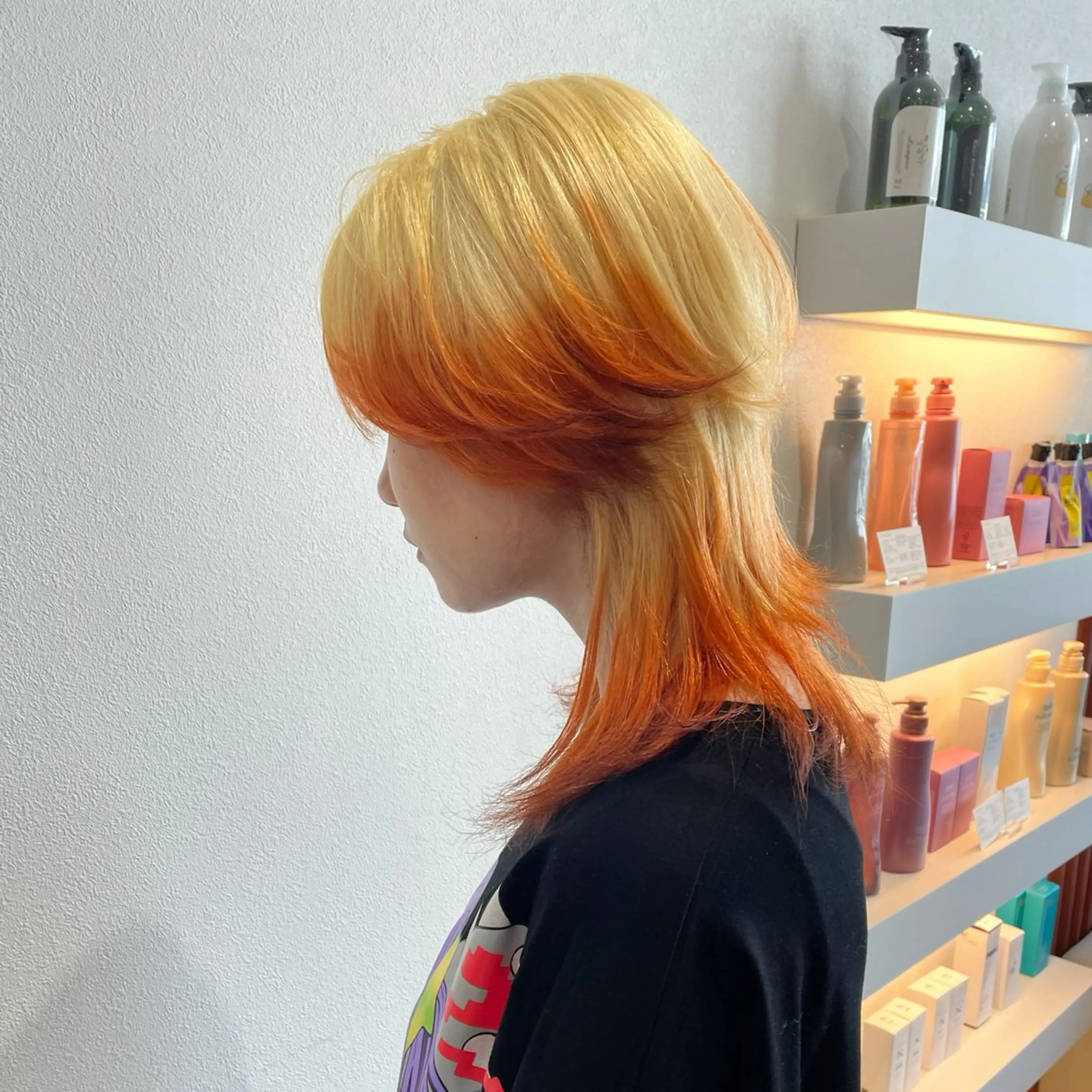 ミディアム カラー デザインカラー ウルフカット 北九州美容室 🕊️わかな✂︎のヘアスタイル