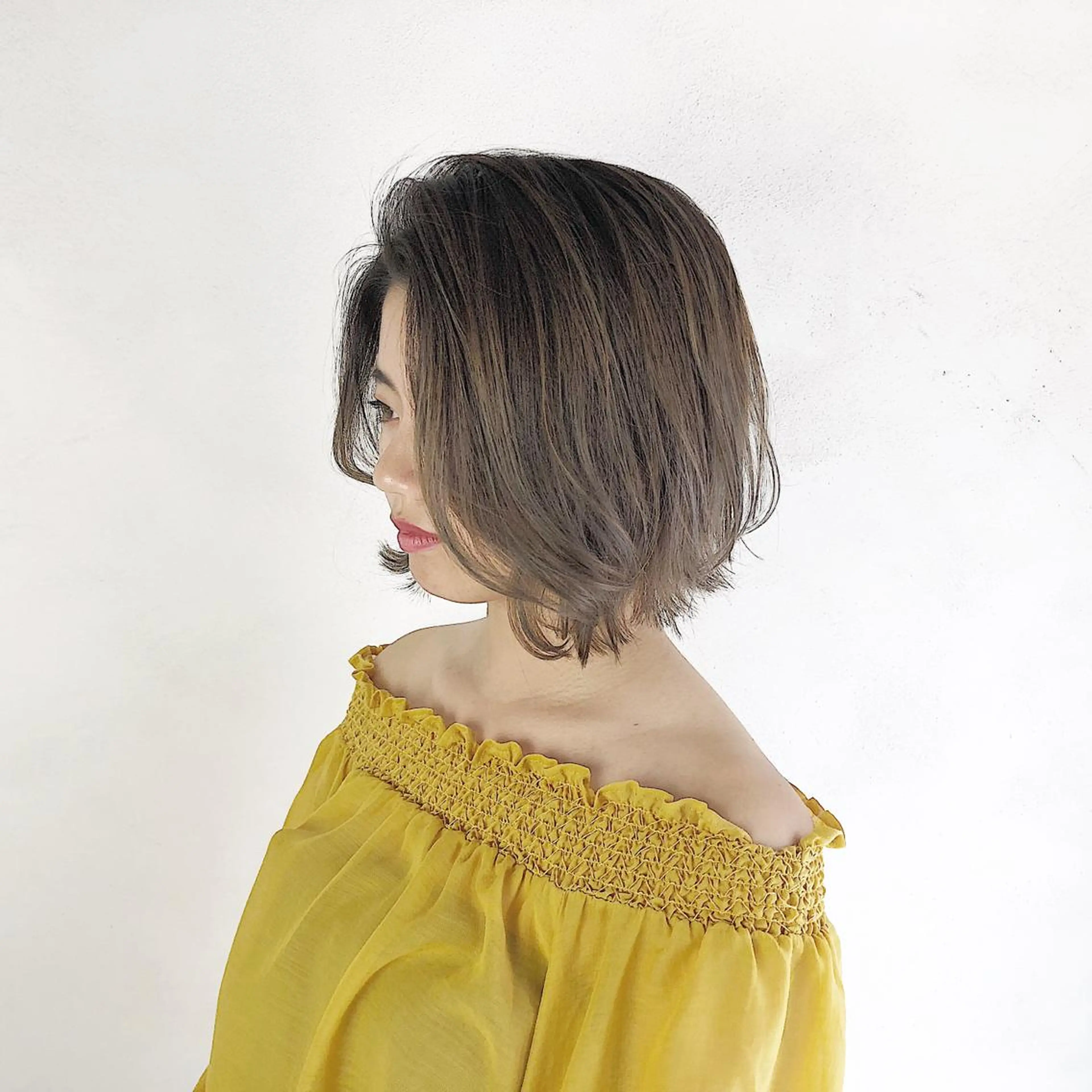 ミディアム カラー カラーモデル募集中 美容室ハピスのヘアスタイル