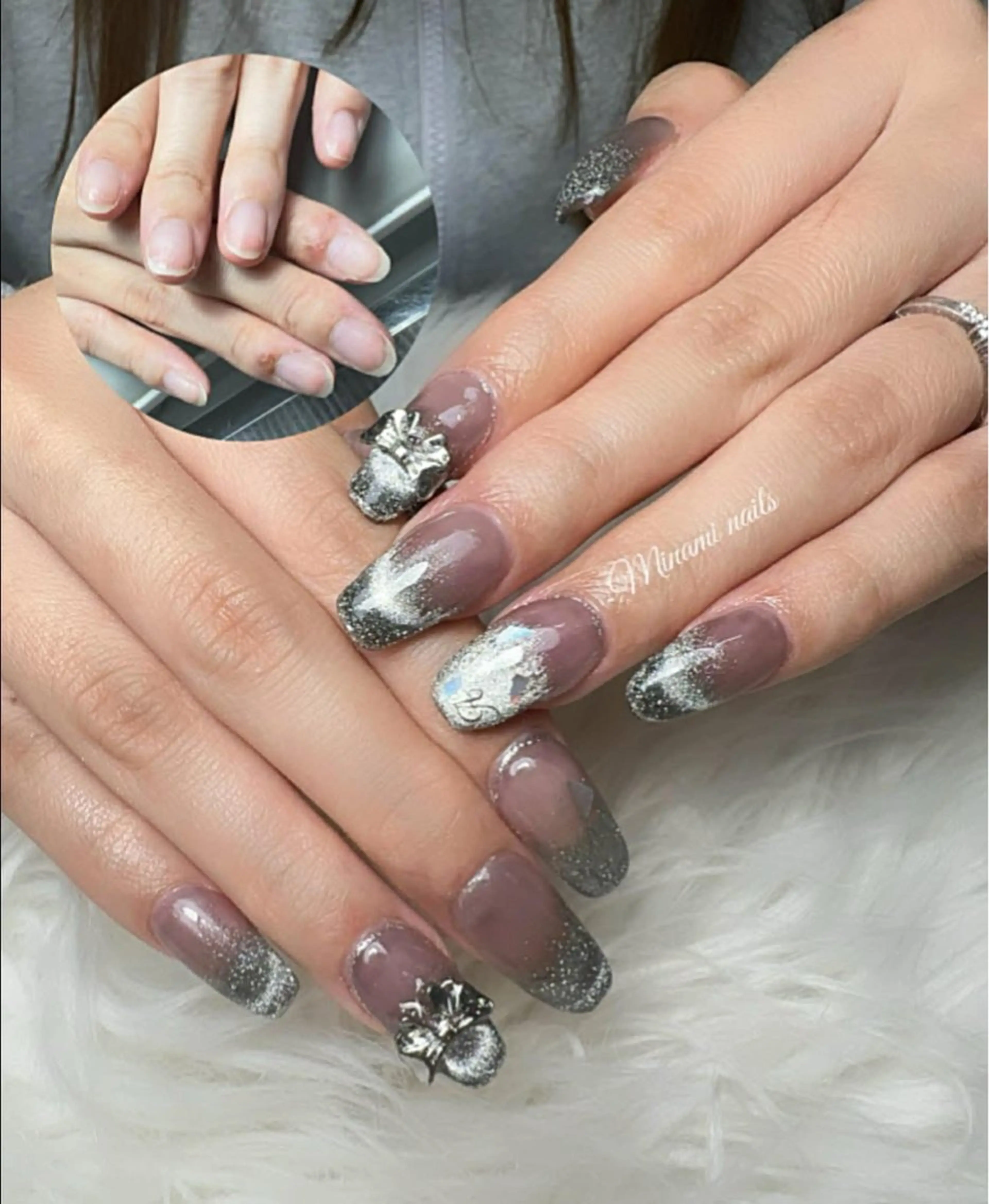 ネイル アートネイル オーロラネイル ガーリー キラキラネイル 韓国ネイル Minami Nailsのネイルデザイン