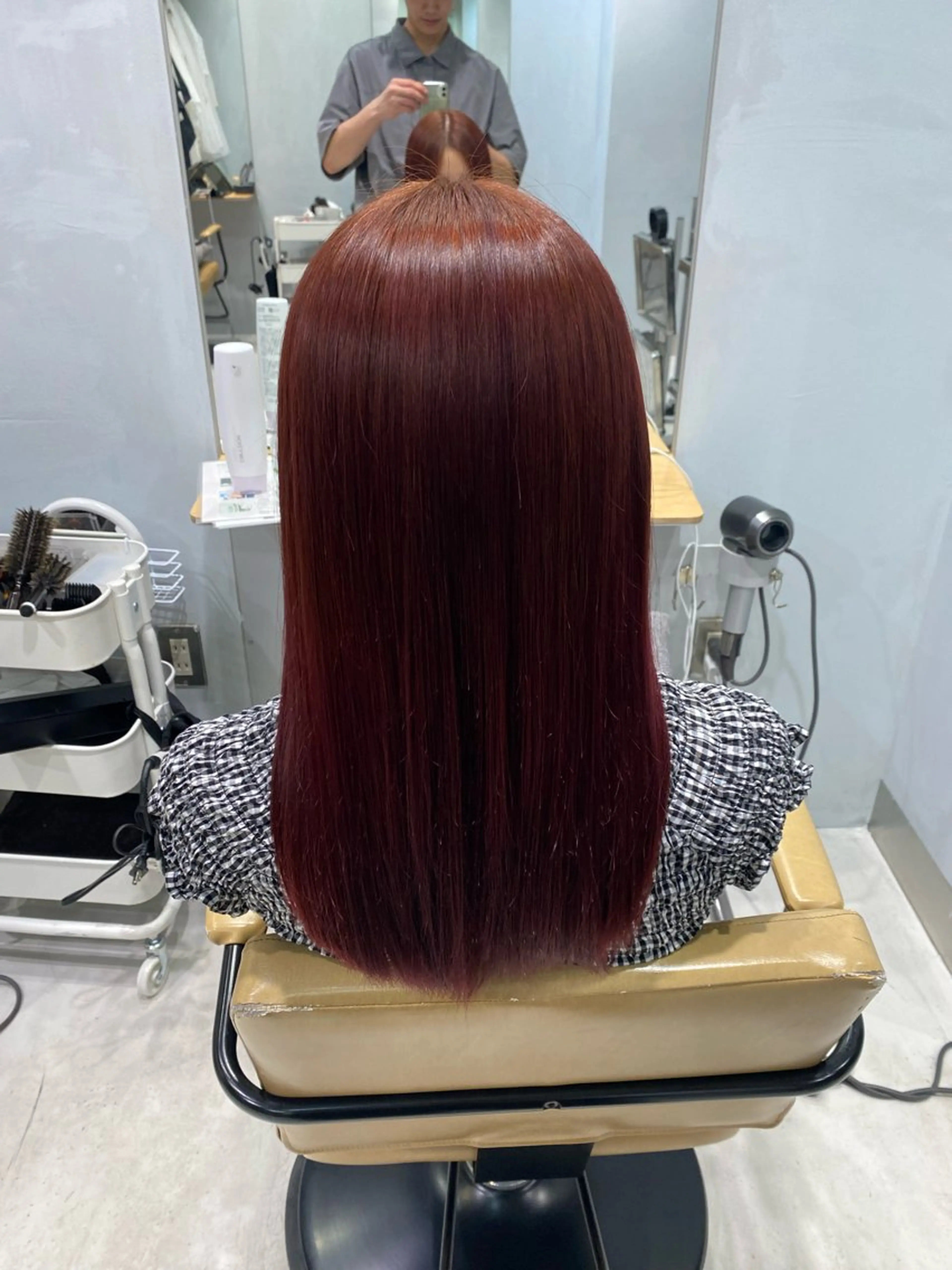 セミロング カラー ブリーチ ブリーチなしカラー 大関 星翔のヘアスタイル