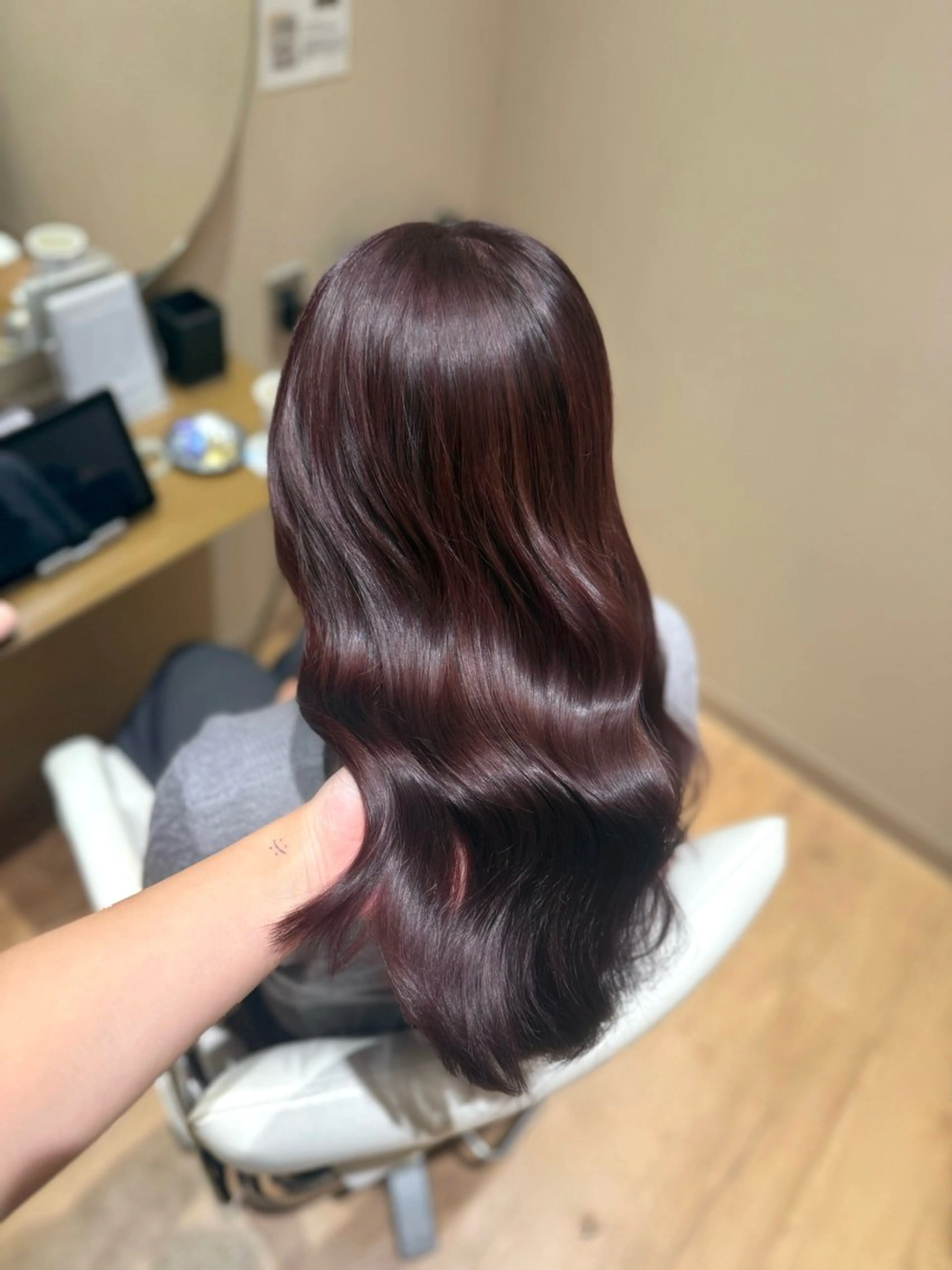 セミロング ピンクラベンダー カット ヘアカラー トリートメント 岡嶋乃愛/layer cut🌈南船橋のヘアスタイル