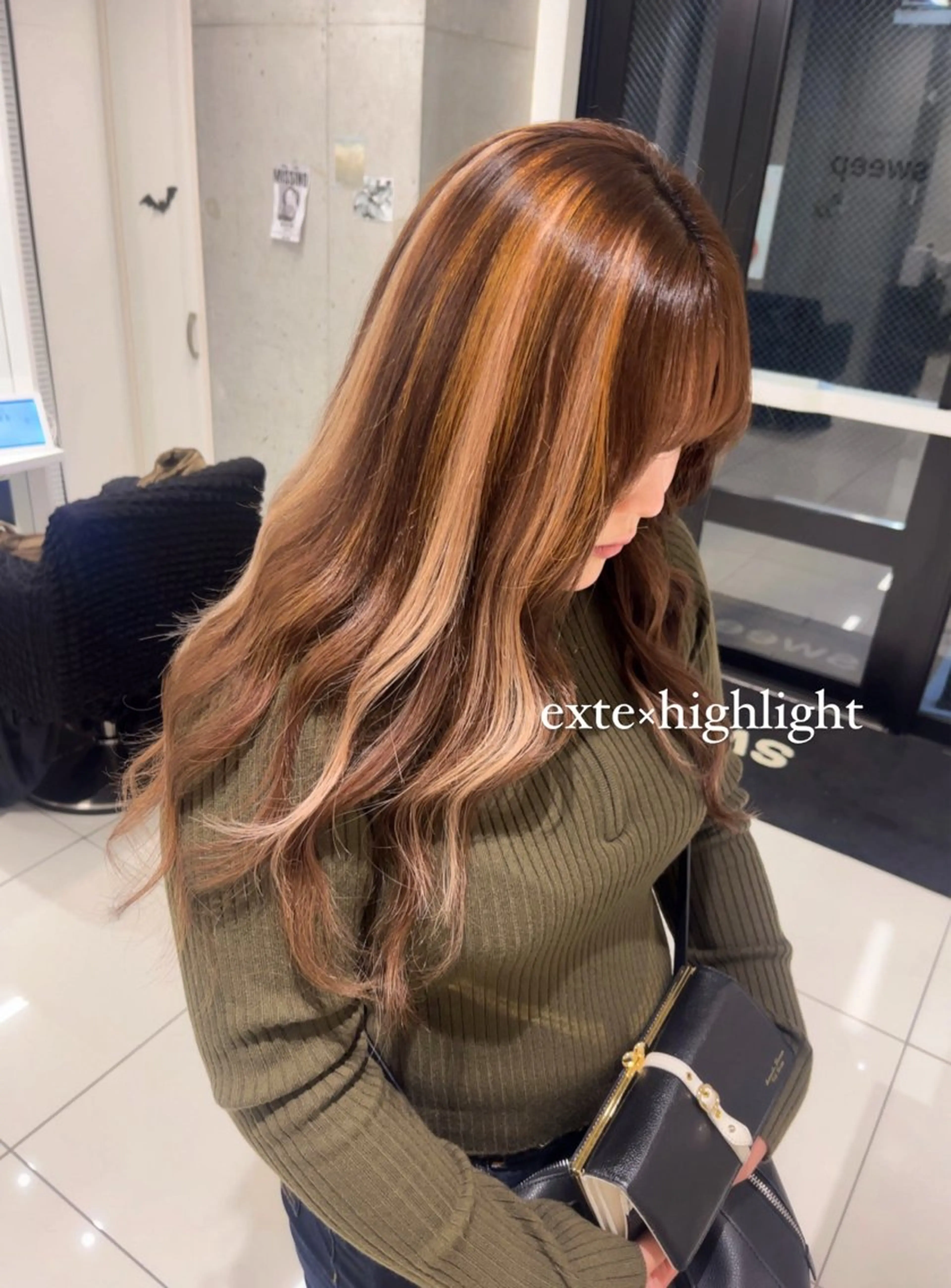 セミロング シールエクステ エクステ りおな/髪質改善/ カラー /平尾のヘアスタイル