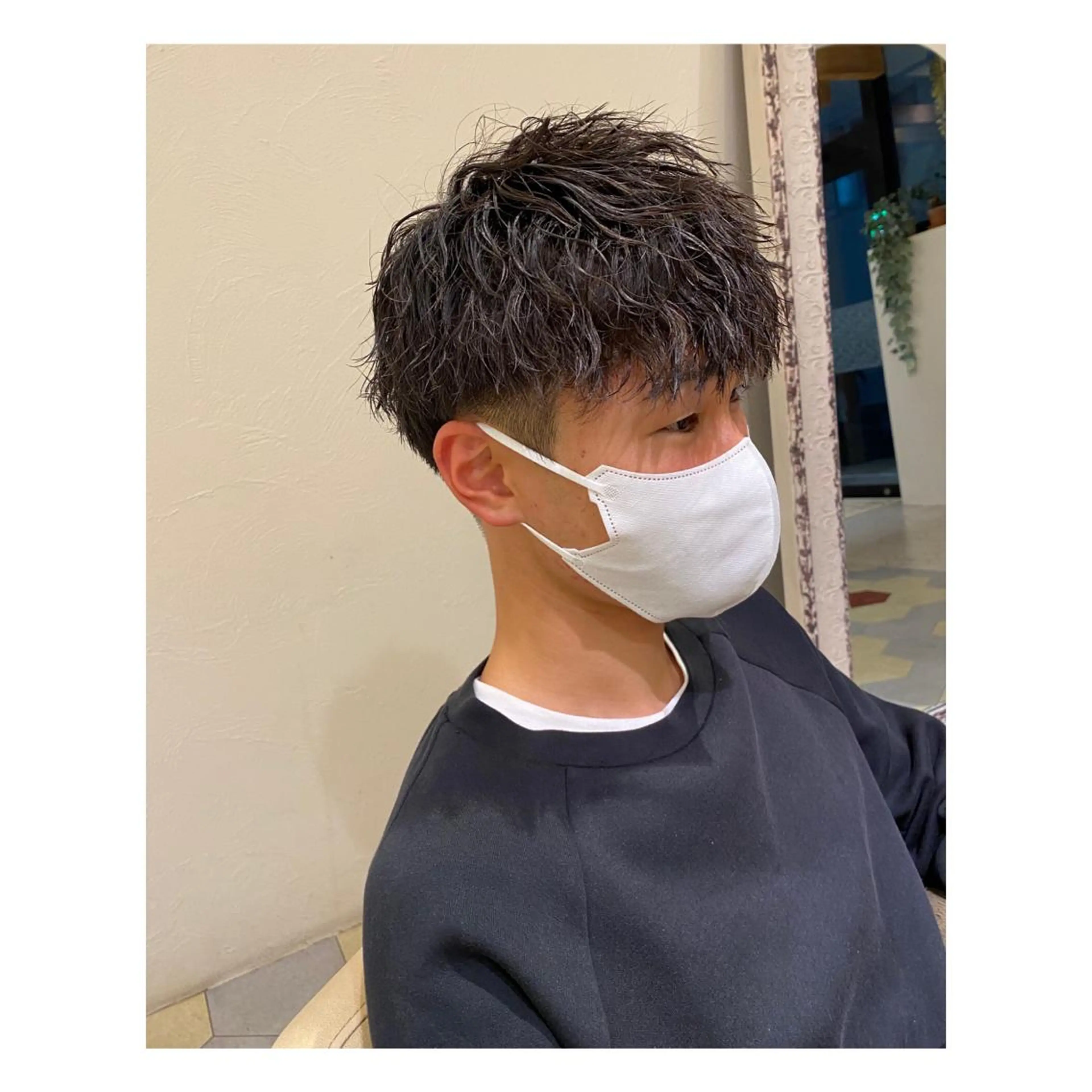 ショート パーマ メンズ カット パーマ 菊池大一 溝の口パーマのヘアスタイル