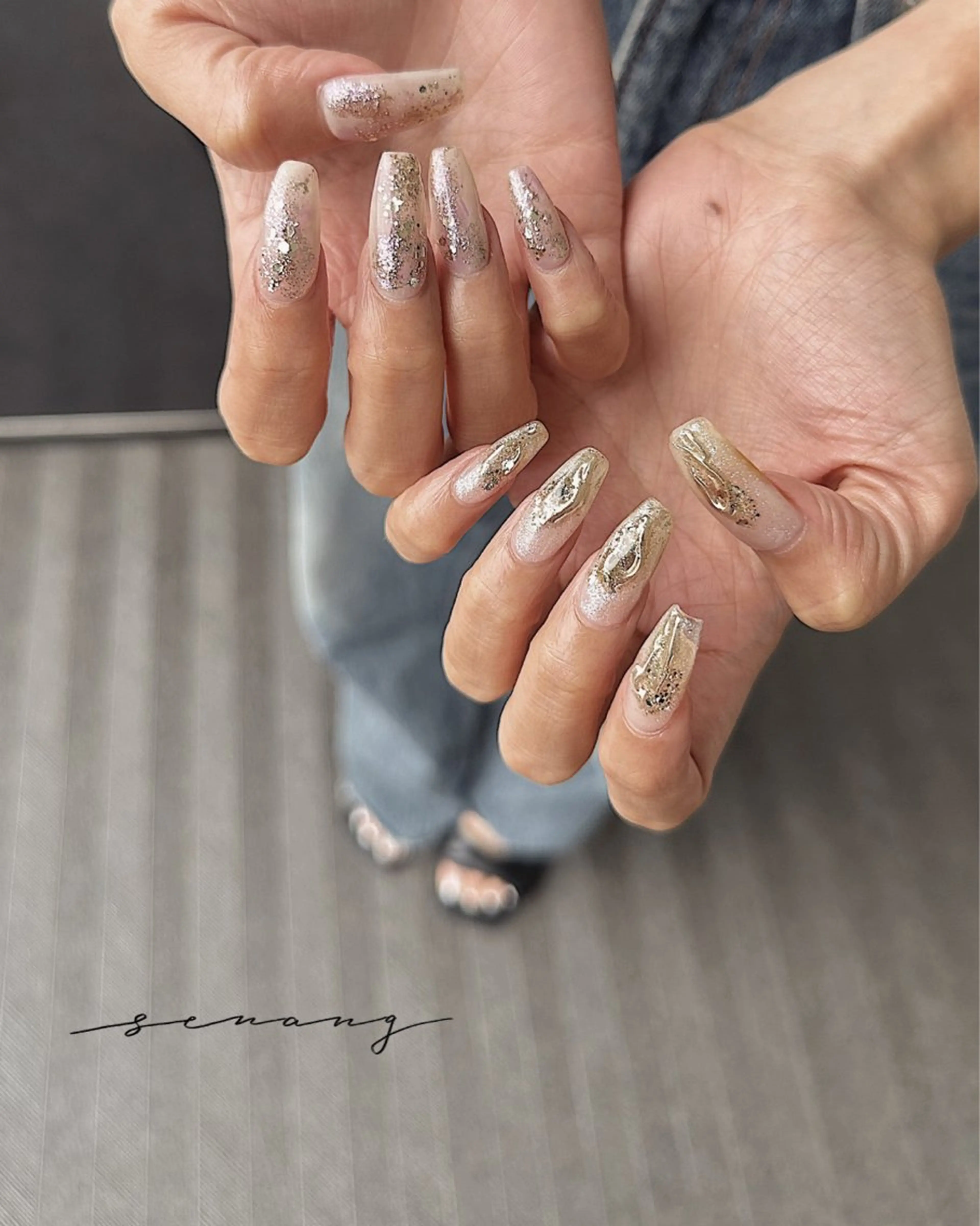 ネイル ニュアンスネイル ハンドネイル senang Nail&Eyeのマツエク・マツパデザイン