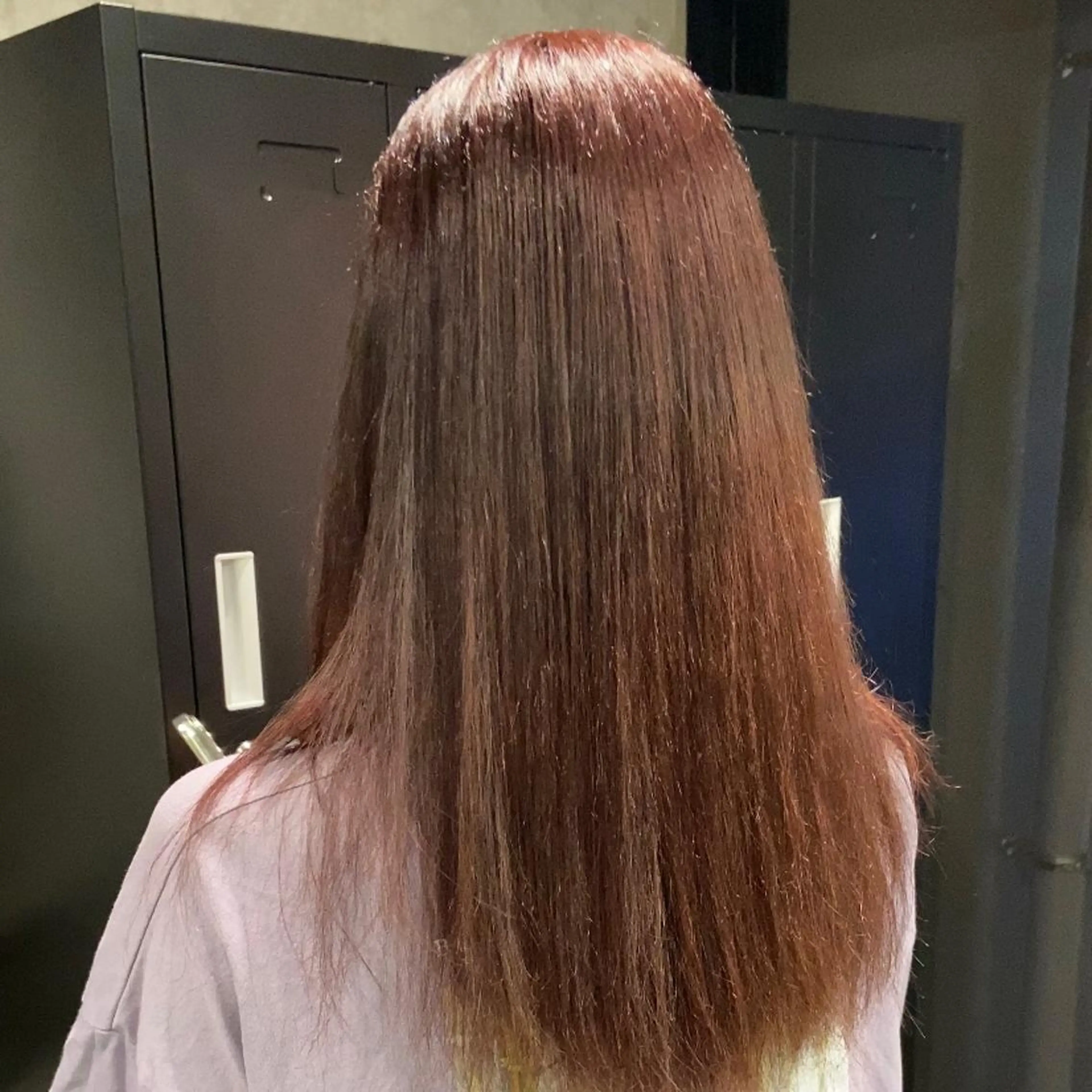 ロング カラー ブリーチ ブリーチなしカラー ロング トリートメント ヘアカラー 艶暖色カラー🍒 縮毛矯正ほののヘアスタイル