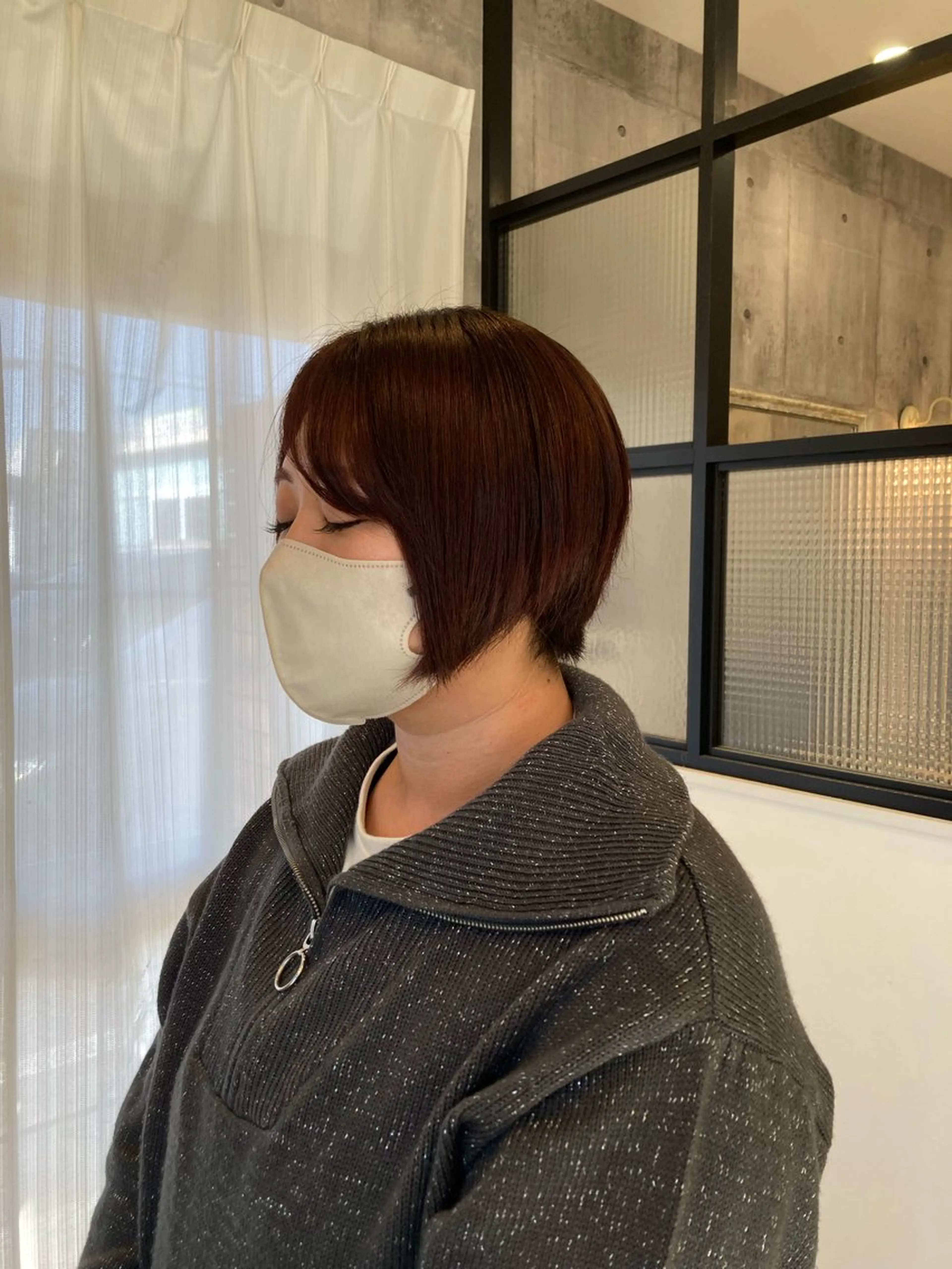 ショート カラー レッドカラー ヘアカラー ハマノ ミユのヘアスタイル