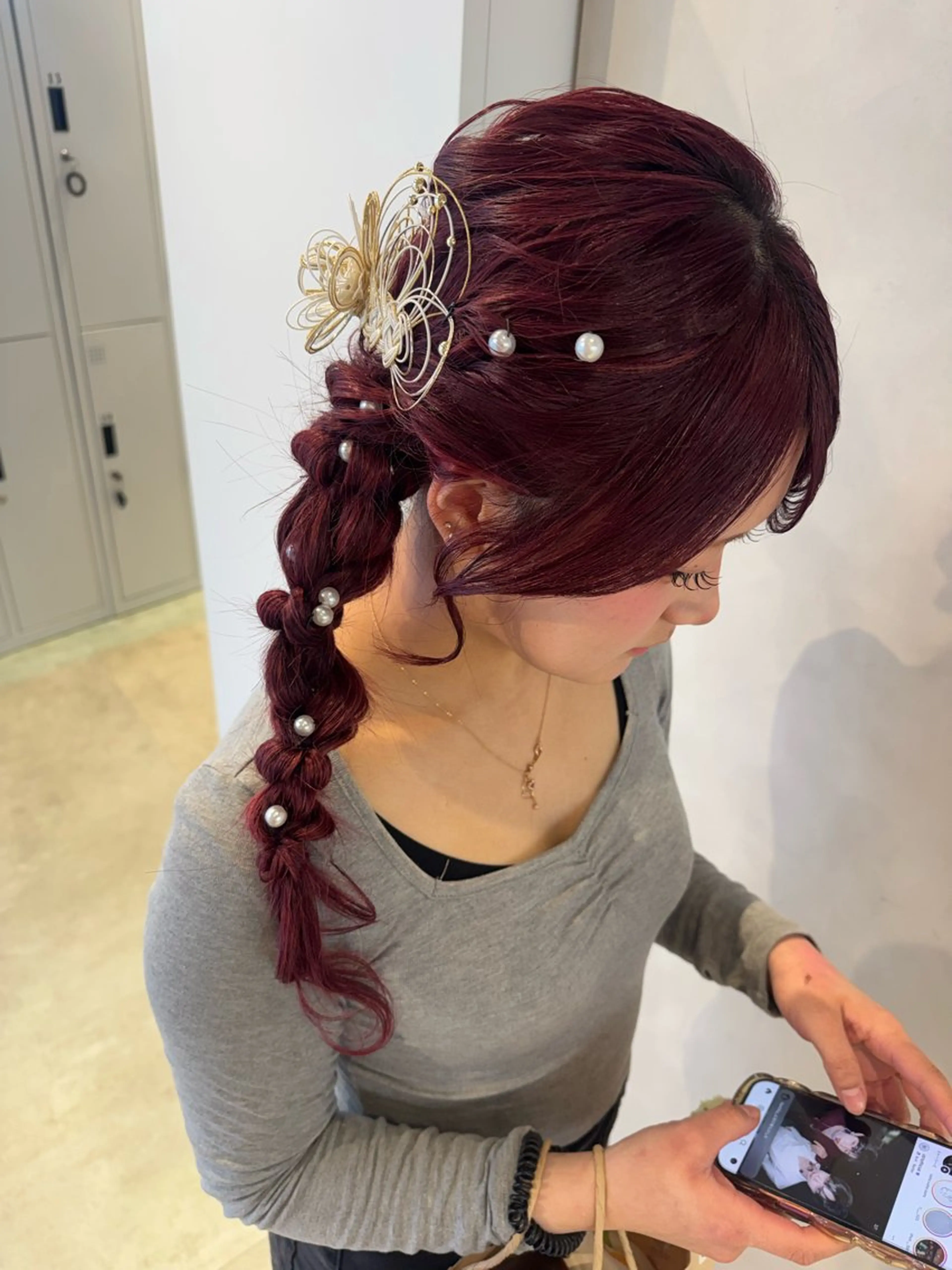 ヘアアレンジ ヘアセット 透明感カラー✨艶髪 制作🌱山根あゆみのヘアスタイル