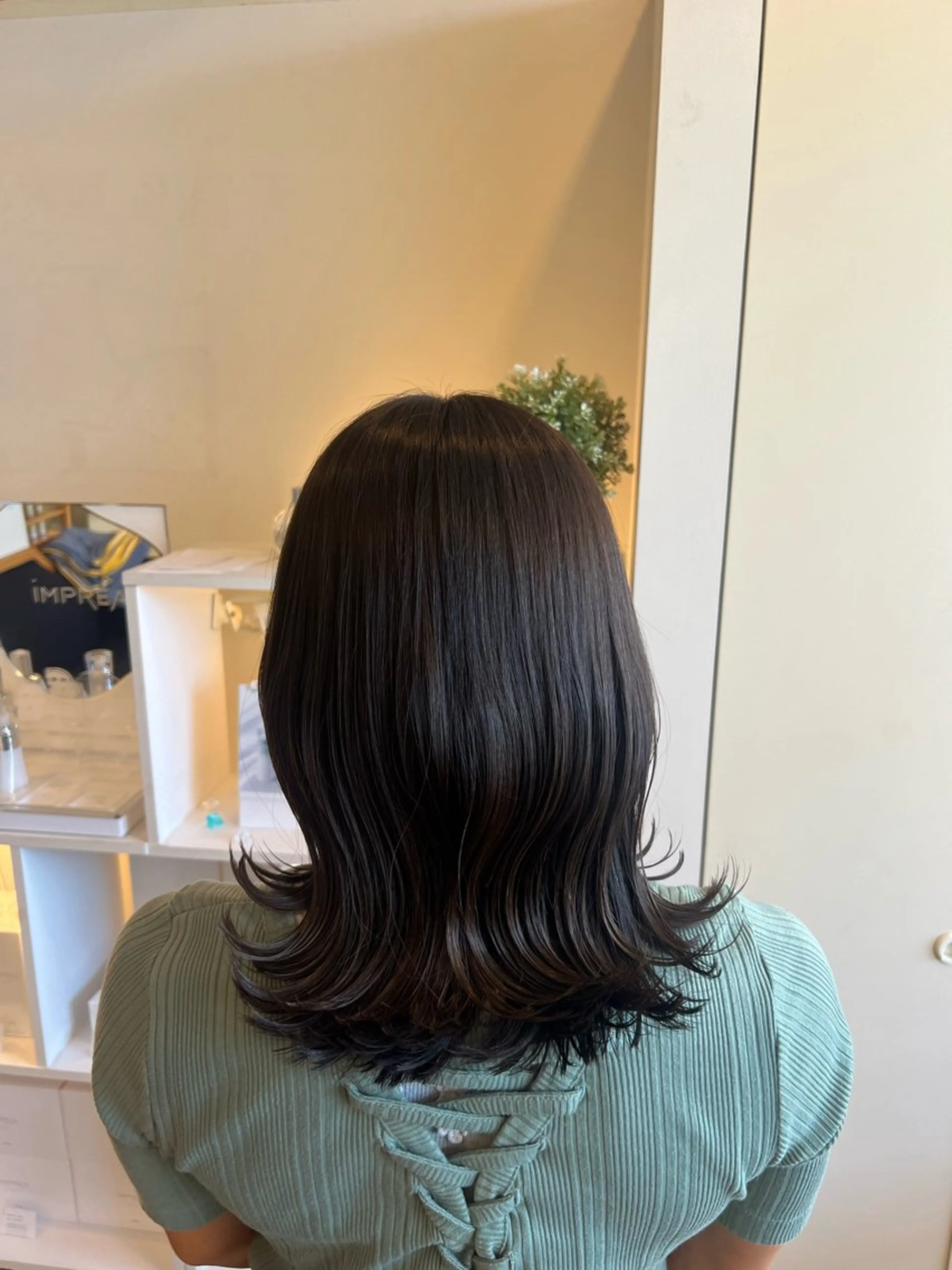 セミロング カラー ヘアカラー トリートメント 竹添 有梨沙のヘアスタイル