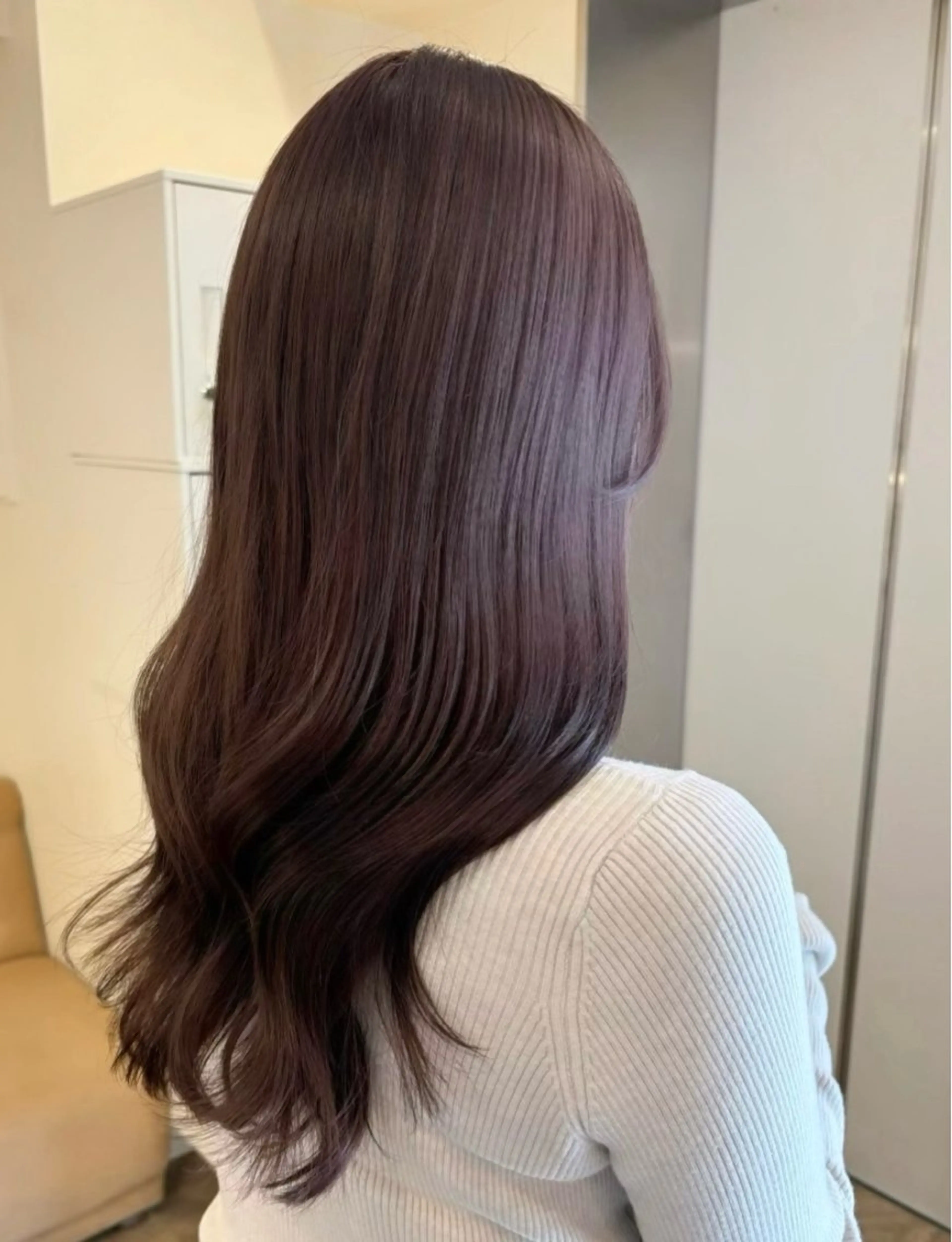 セミロング カラー ヘアカラー トリートメント ミルクティ/ピンク/ レイヤー/yuriaのヘアスタイル