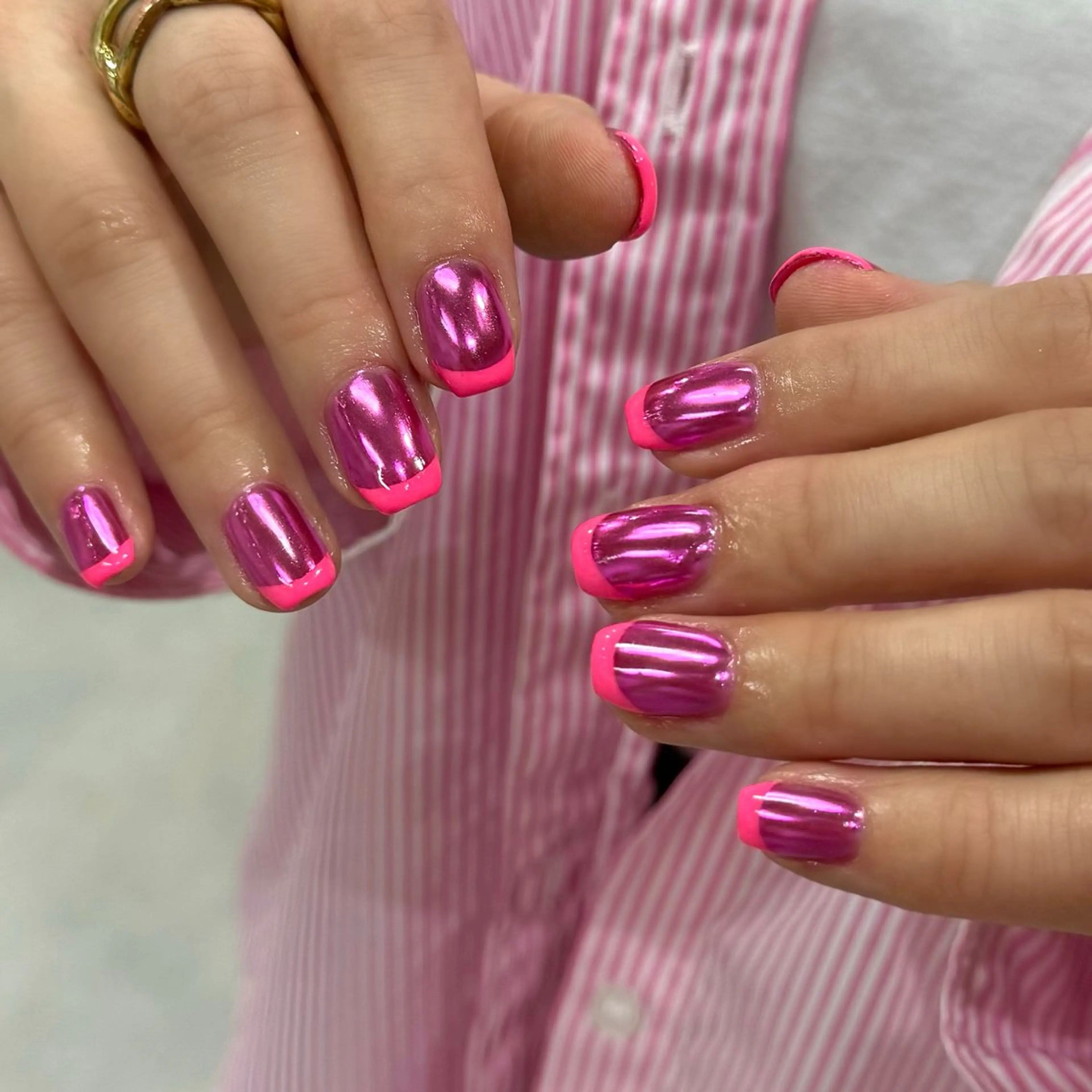 ネイル フレンチネイル ミラーネイル ハンドネイル HARUKA ネイリスト福岡/薬院のネイルデザイン