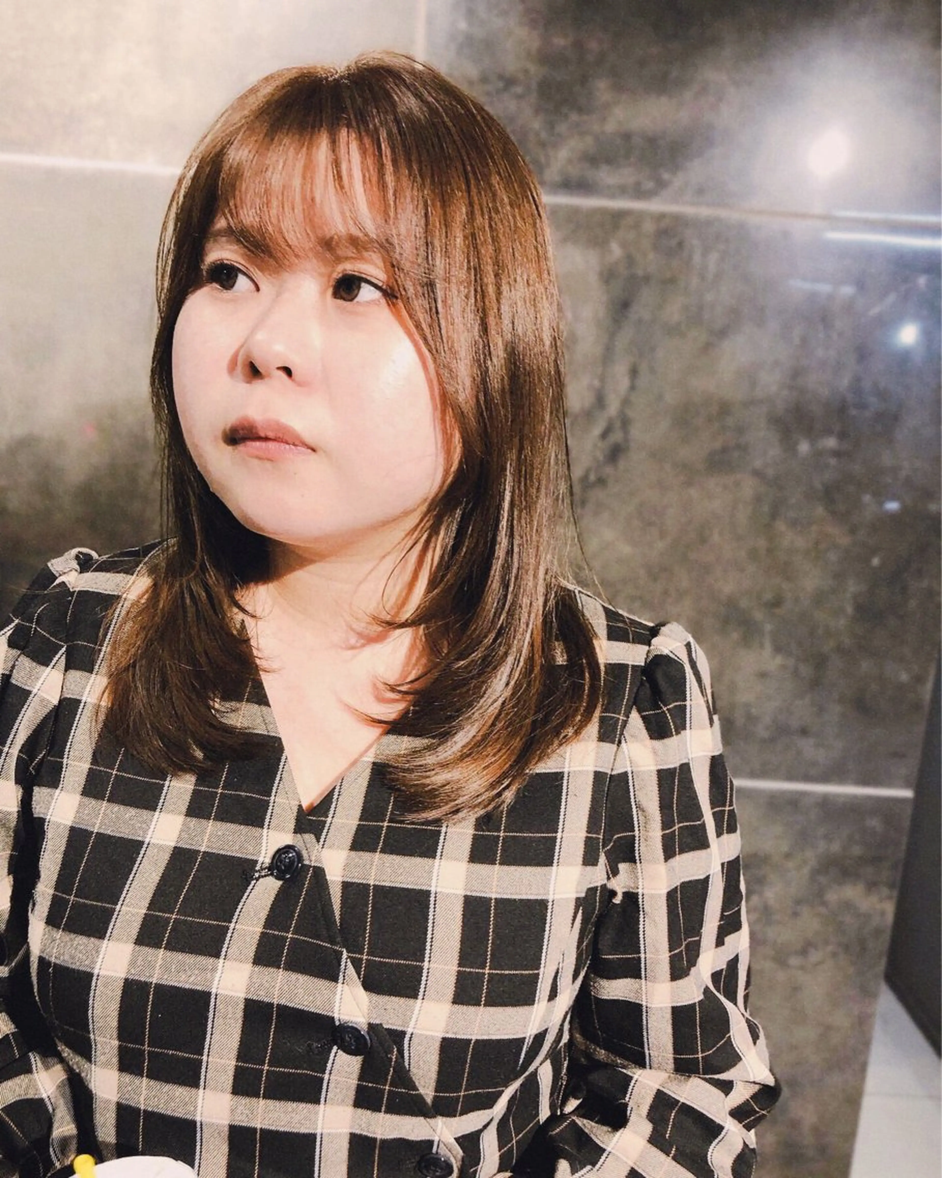 セミロング カラー ヘアアレンジ ブラウンカラー オレンジ レイヤーカット カット ヘアカラー トリートメント メンズ特化✂️栗原 侑也のヘアスタイル