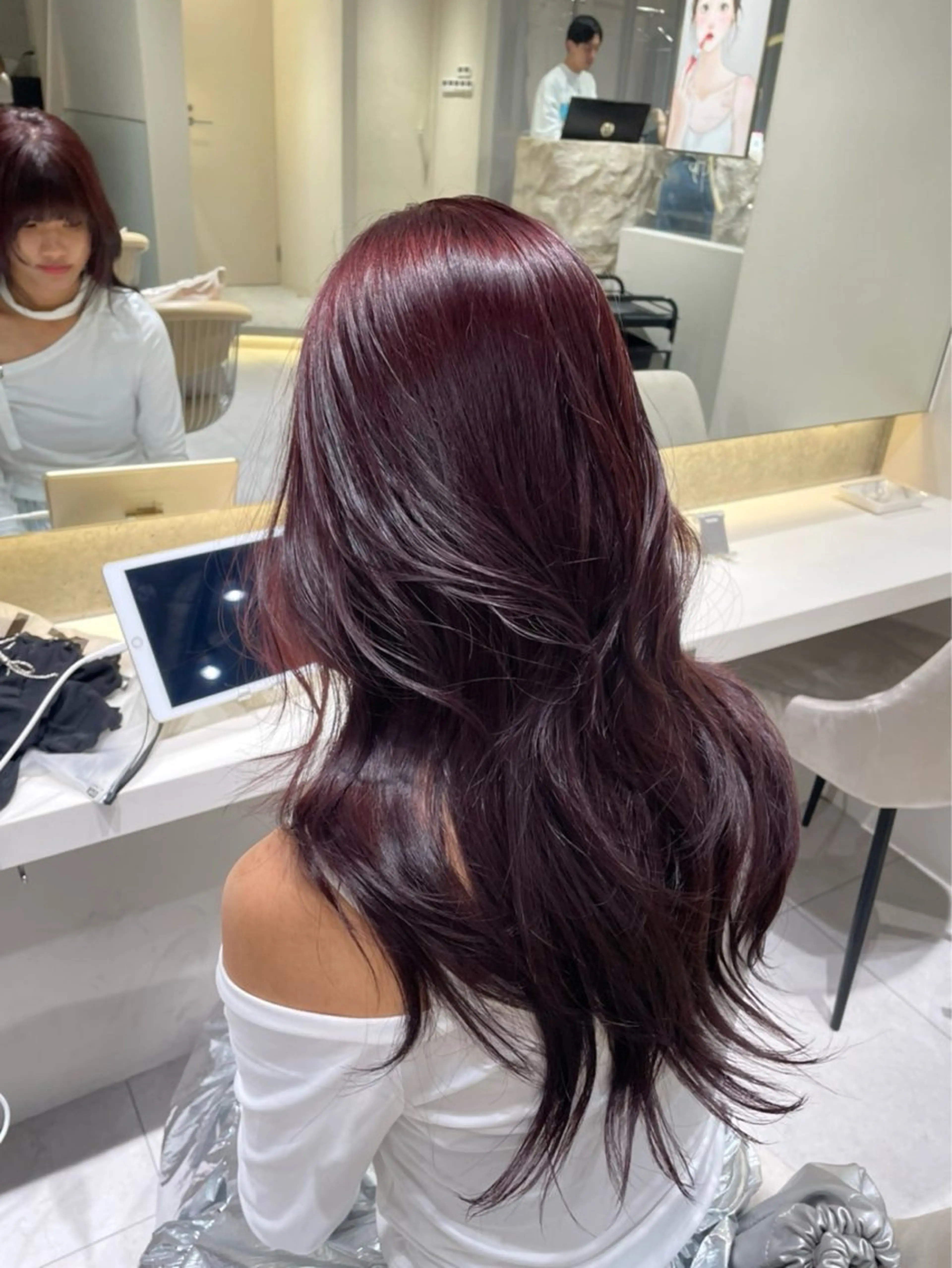 ロング カラー ヘアアレンジ レッドカラー 似合わせカラー× ウルフカット/ホマレのヘアスタイル