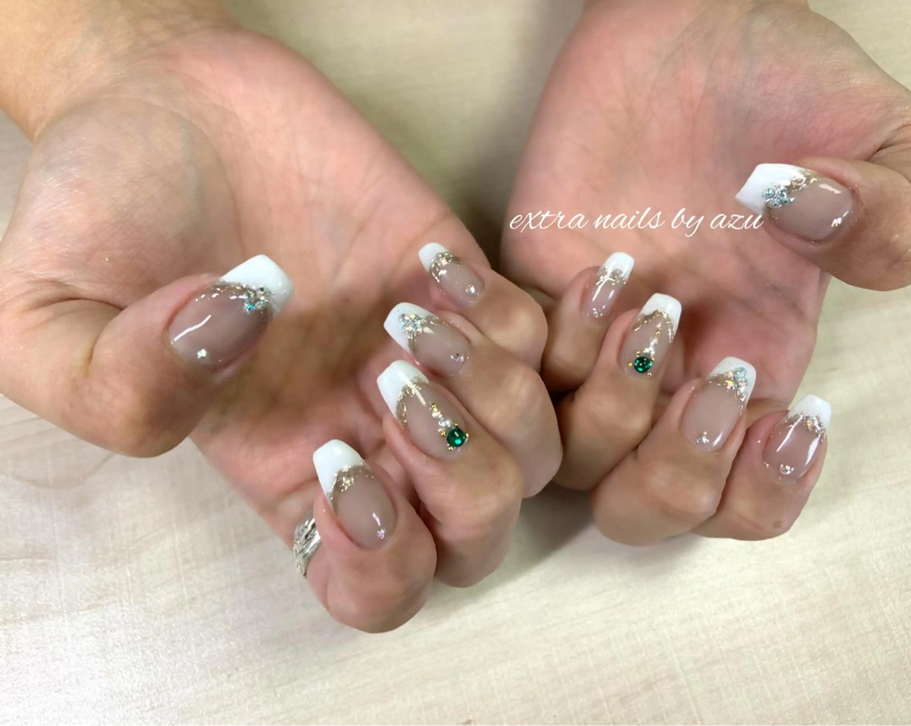 ネイル アートネイル フレンチネイル ハンドネイル extranails ／lemellaのネイルデザイン