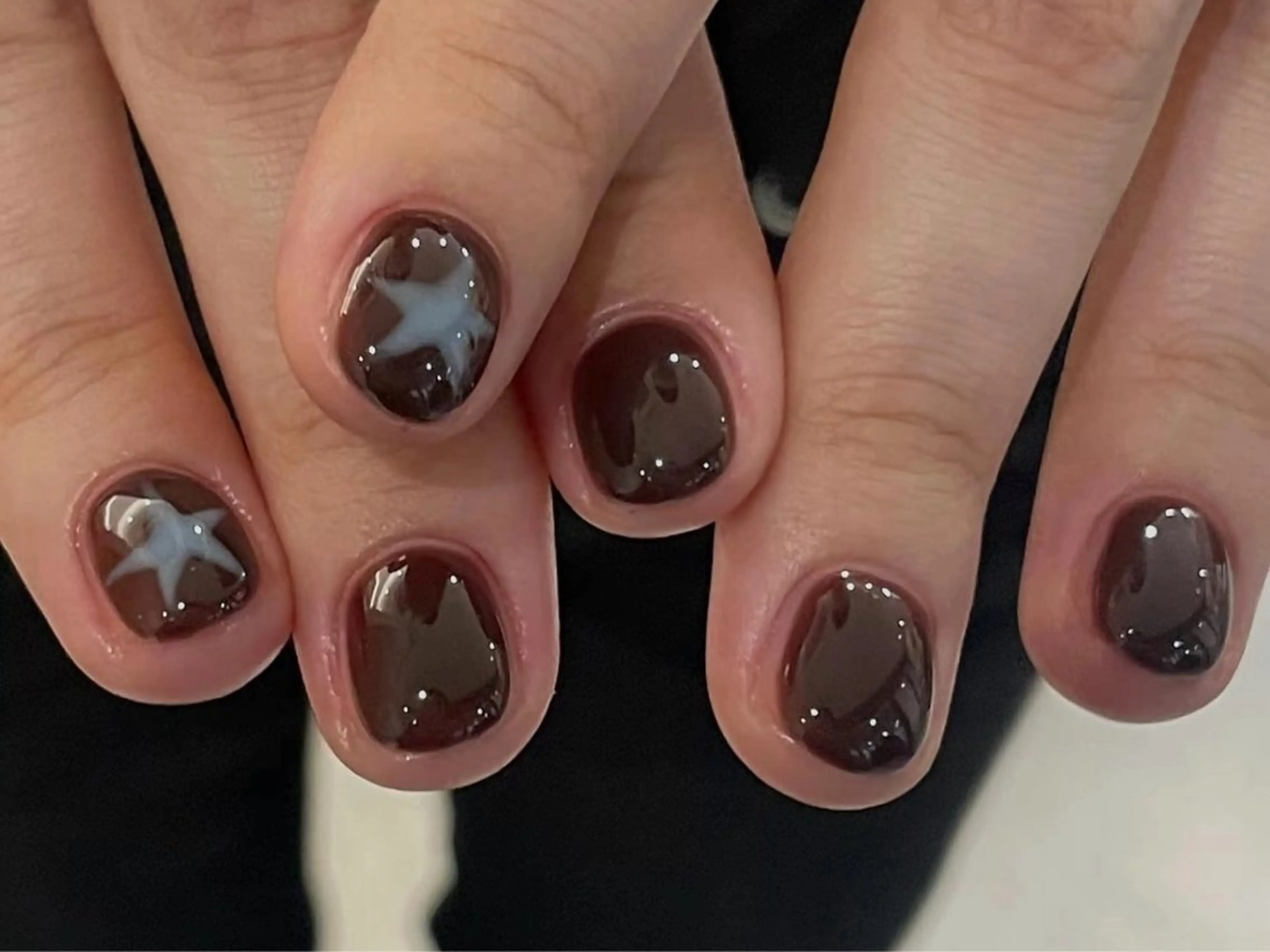 ネイル アートネイル オーロラネイル クリアネイル 長さ出し フレンチネイル 原田 梨香のネイルデザイン