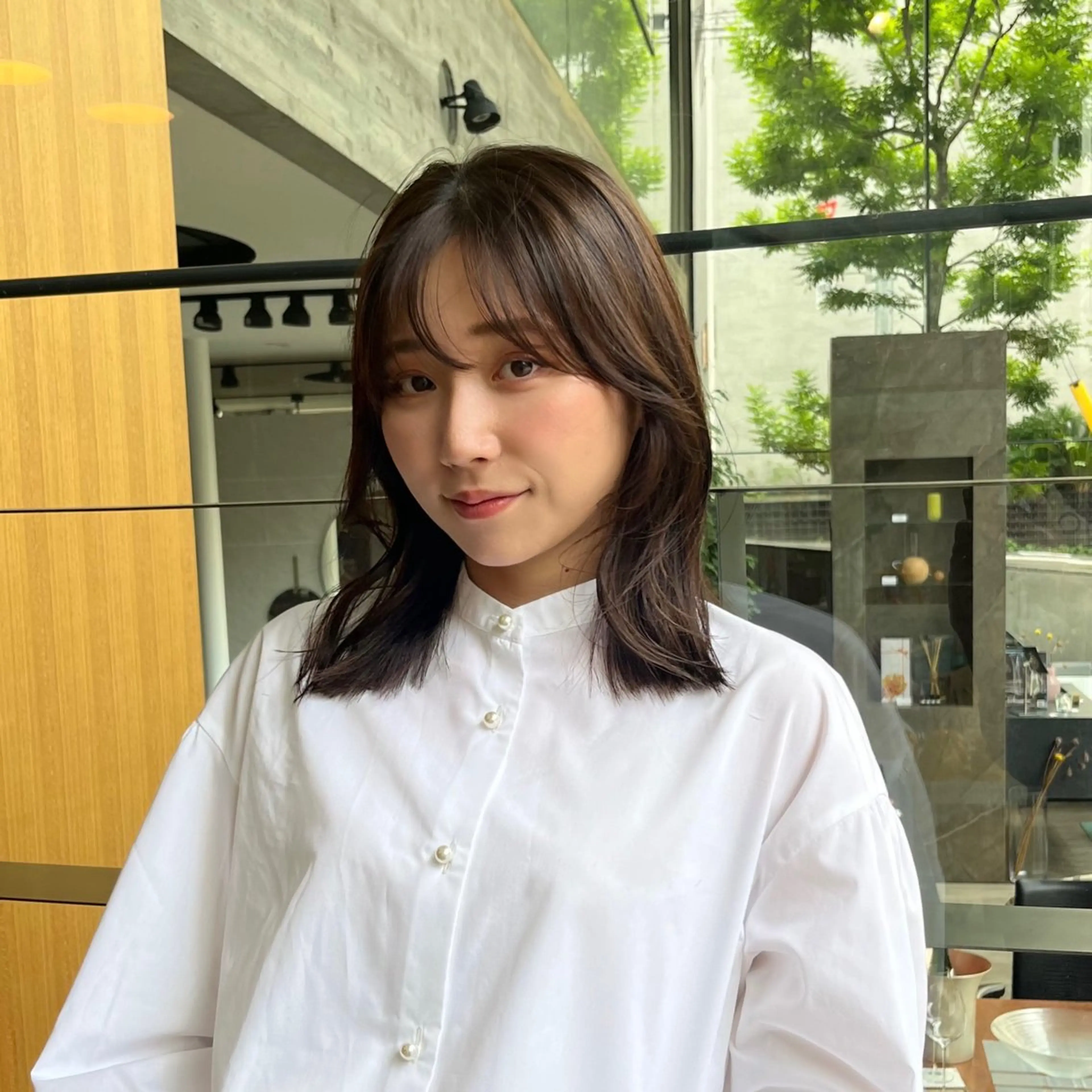 ミディアム タンバルモリパーマ 礒井メンキのヘアスタイル