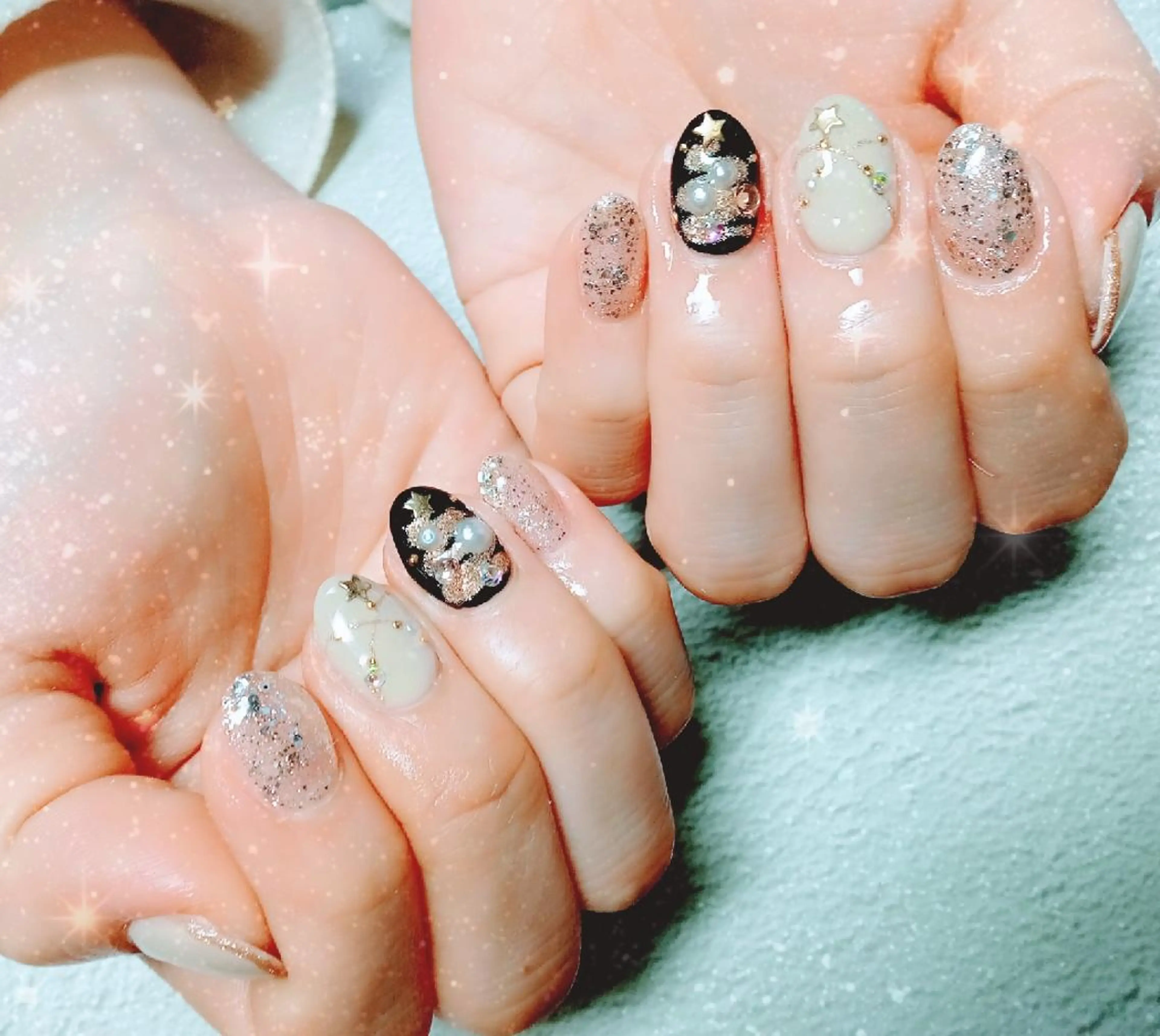 ネイル フレンチネイル キラキラネイル ミラーネイル シンプルネイル ブライダルネイル ハンドネイル flure de neige yukiのネイルデザイン