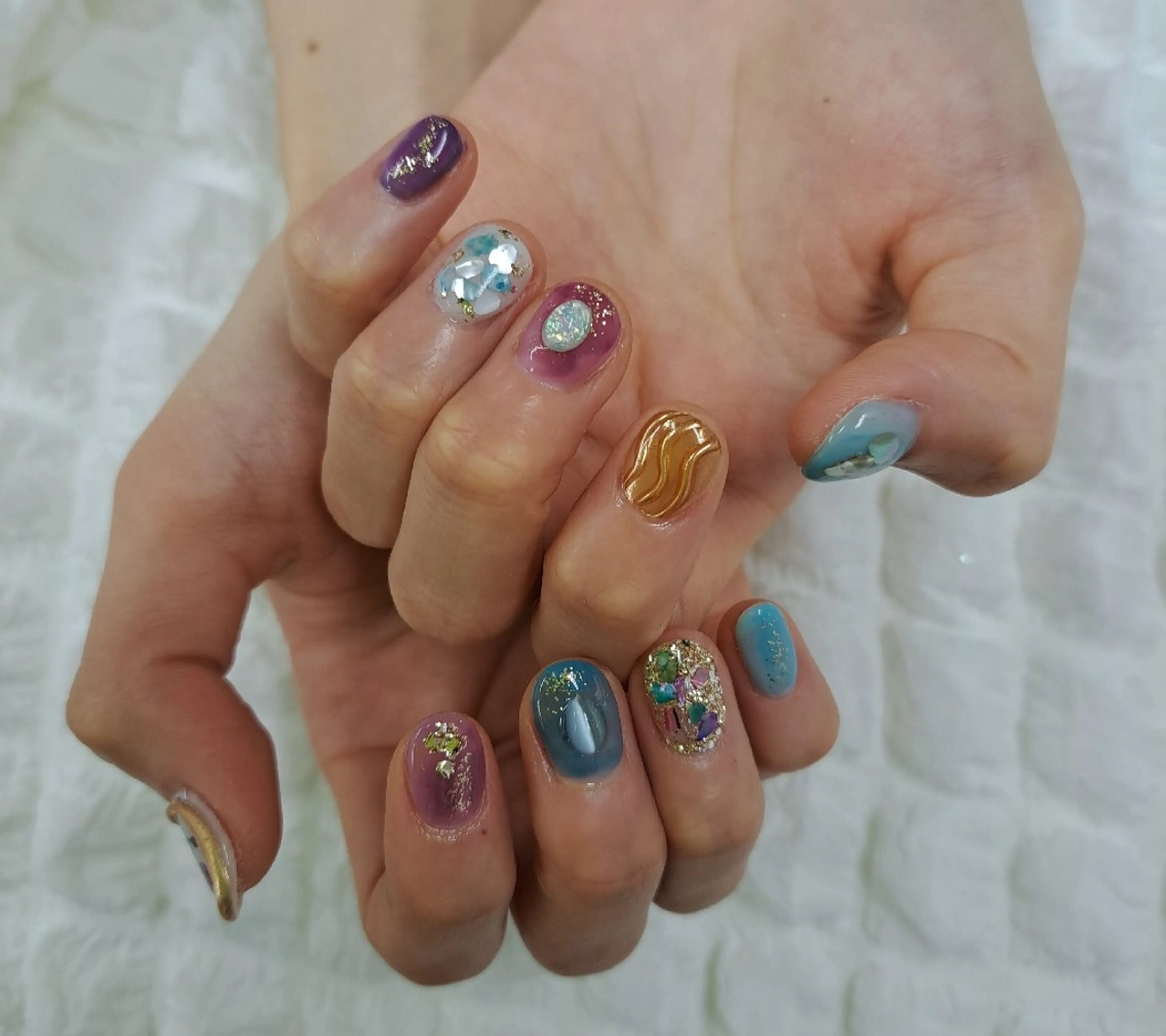 ネイル チークネイル フレンチネイル ジェルネイル ガーリー ハート 河野ちえ (雑誌掲載サロン)のネイルデザイン