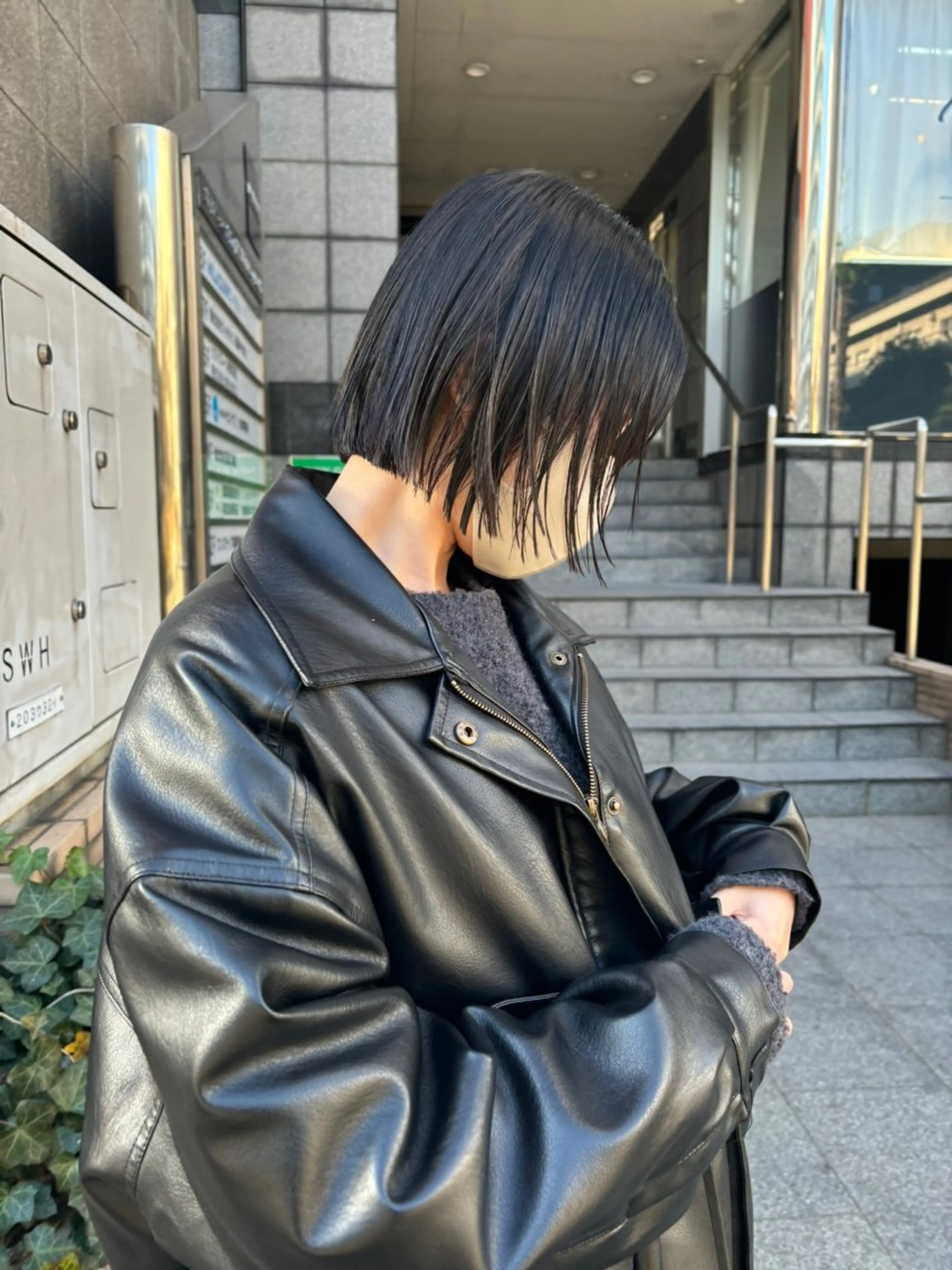 ショート 切りっぱなしボブ ボブ カット 縮毛矯正 博多/艶カラー Natsuのヘアスタイル