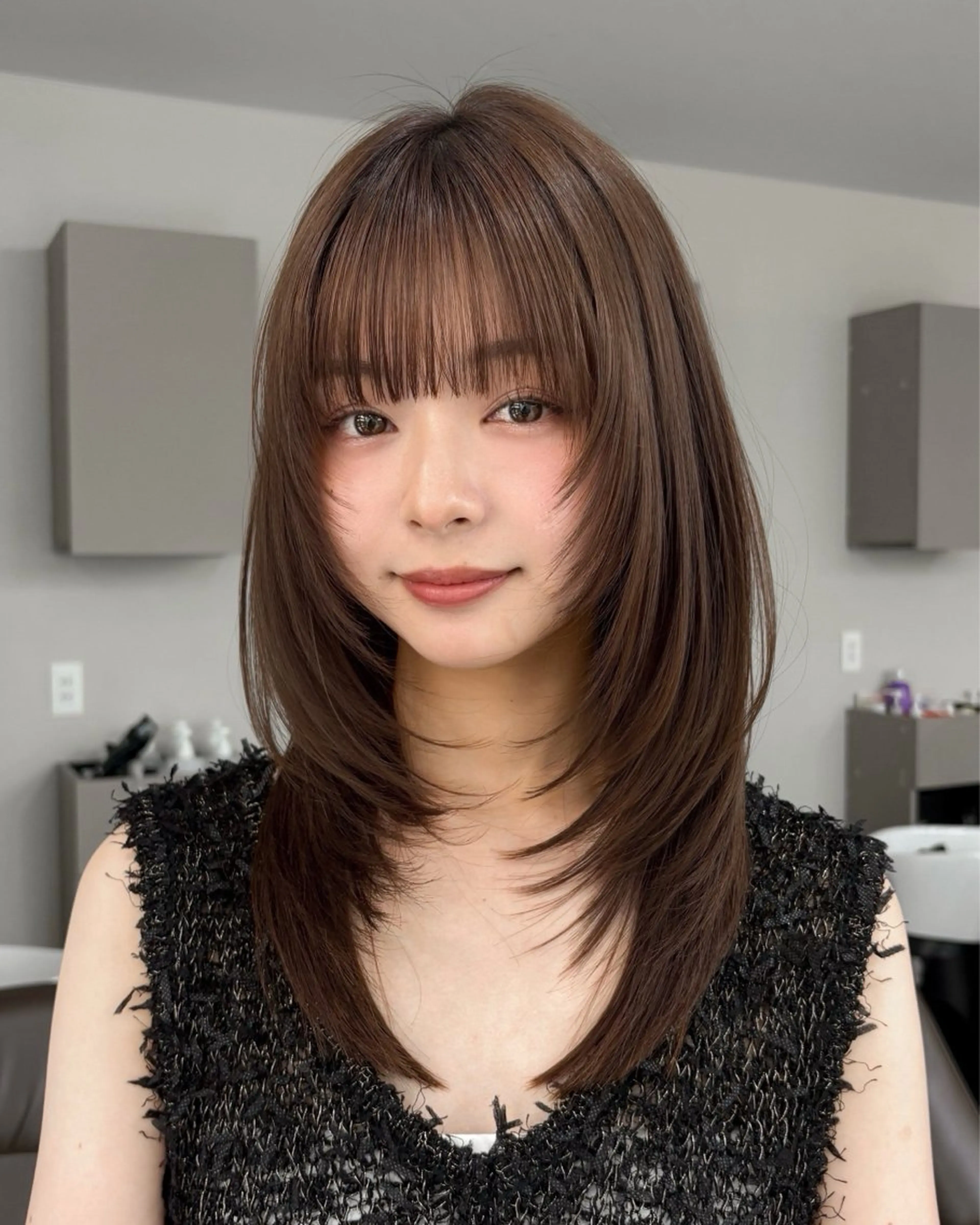 セミロング カット ヘアカラー manami/ ハッシュレイヤーのヘアスタイル