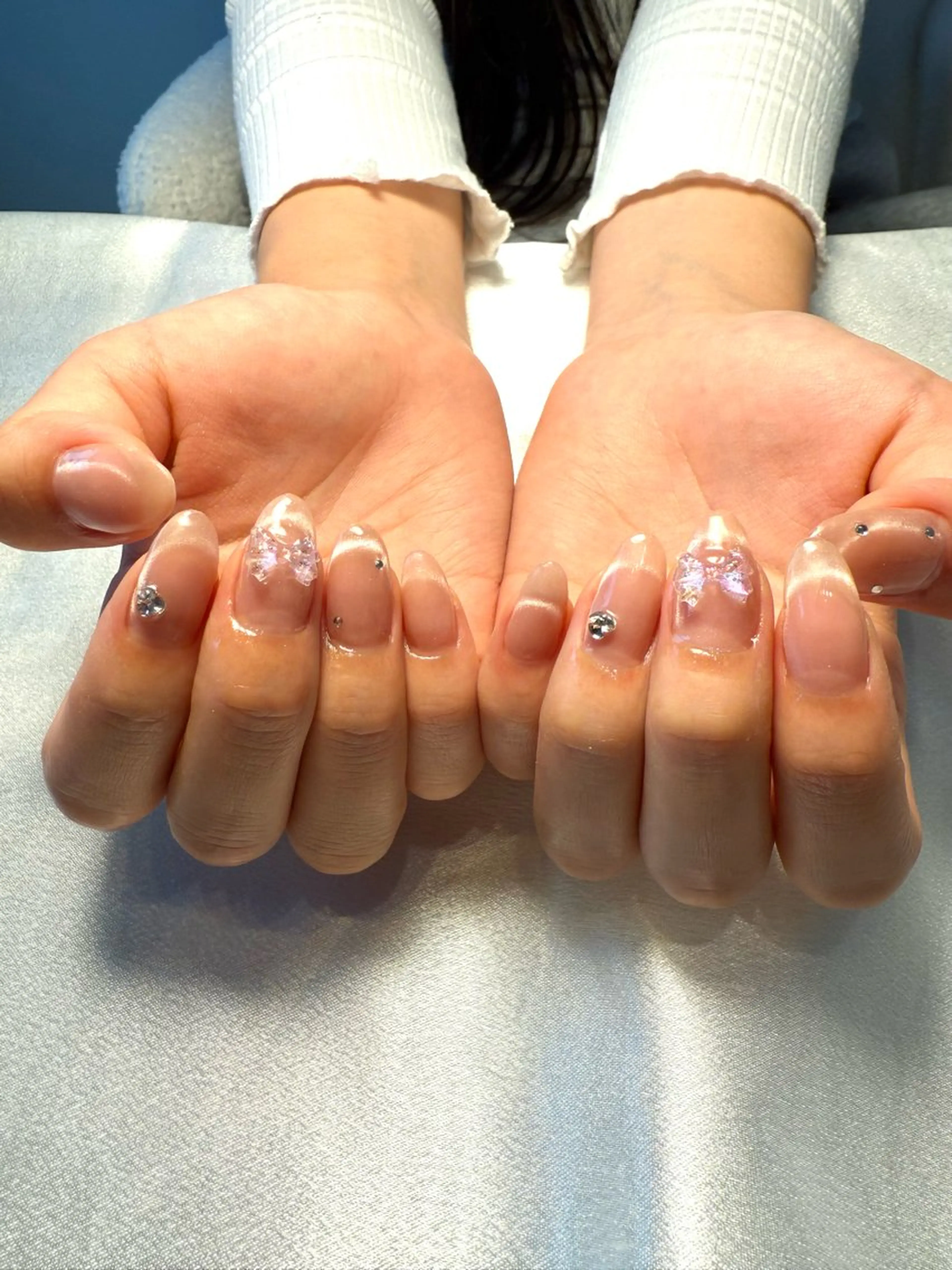 ネイル フレンチネイル マグネットネイル マグネットフレンチ シンプルネイル nail salon Estelleのネイルデザイン
