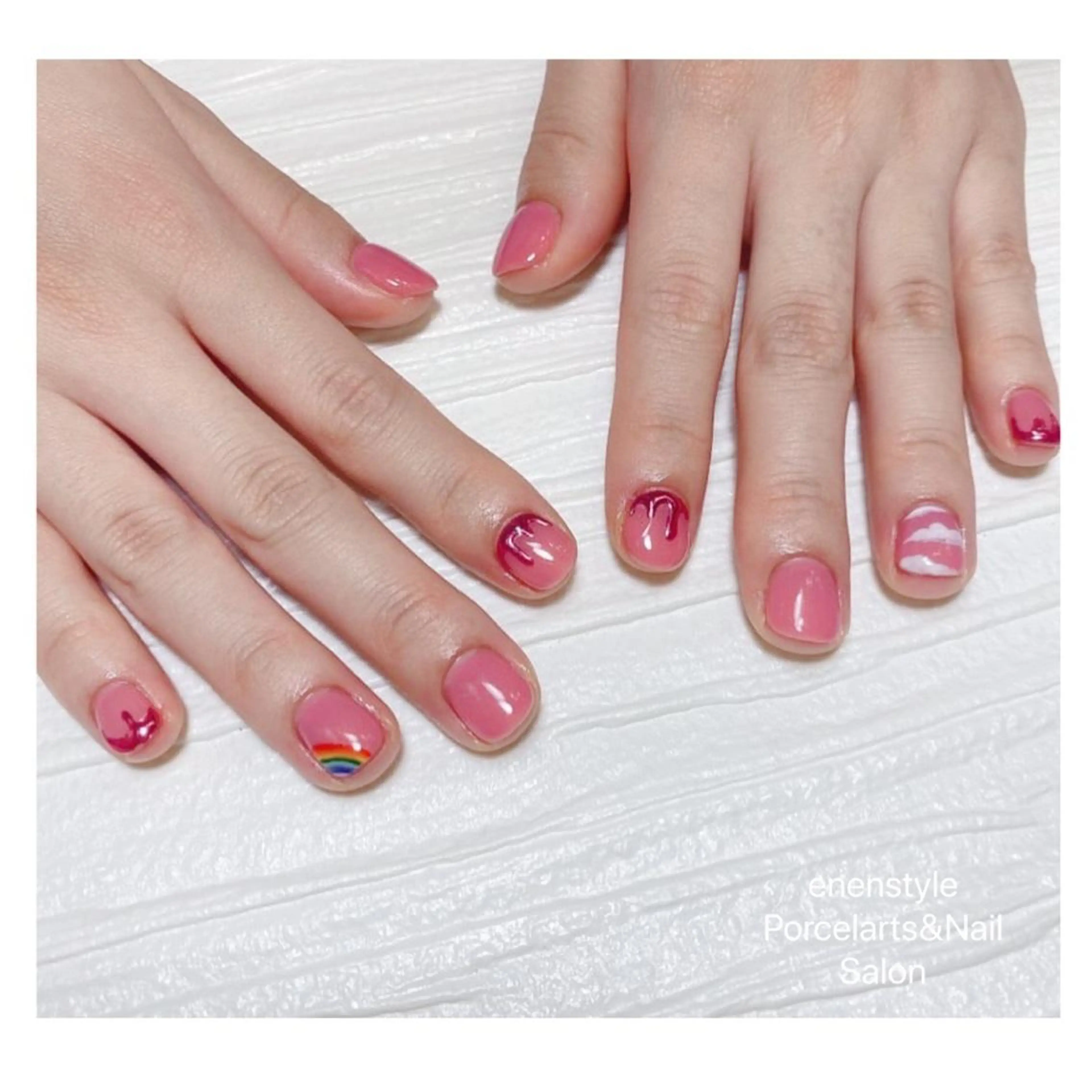 ショート ネイル ハンドネイル 👑enen style👑のネイルデザイン